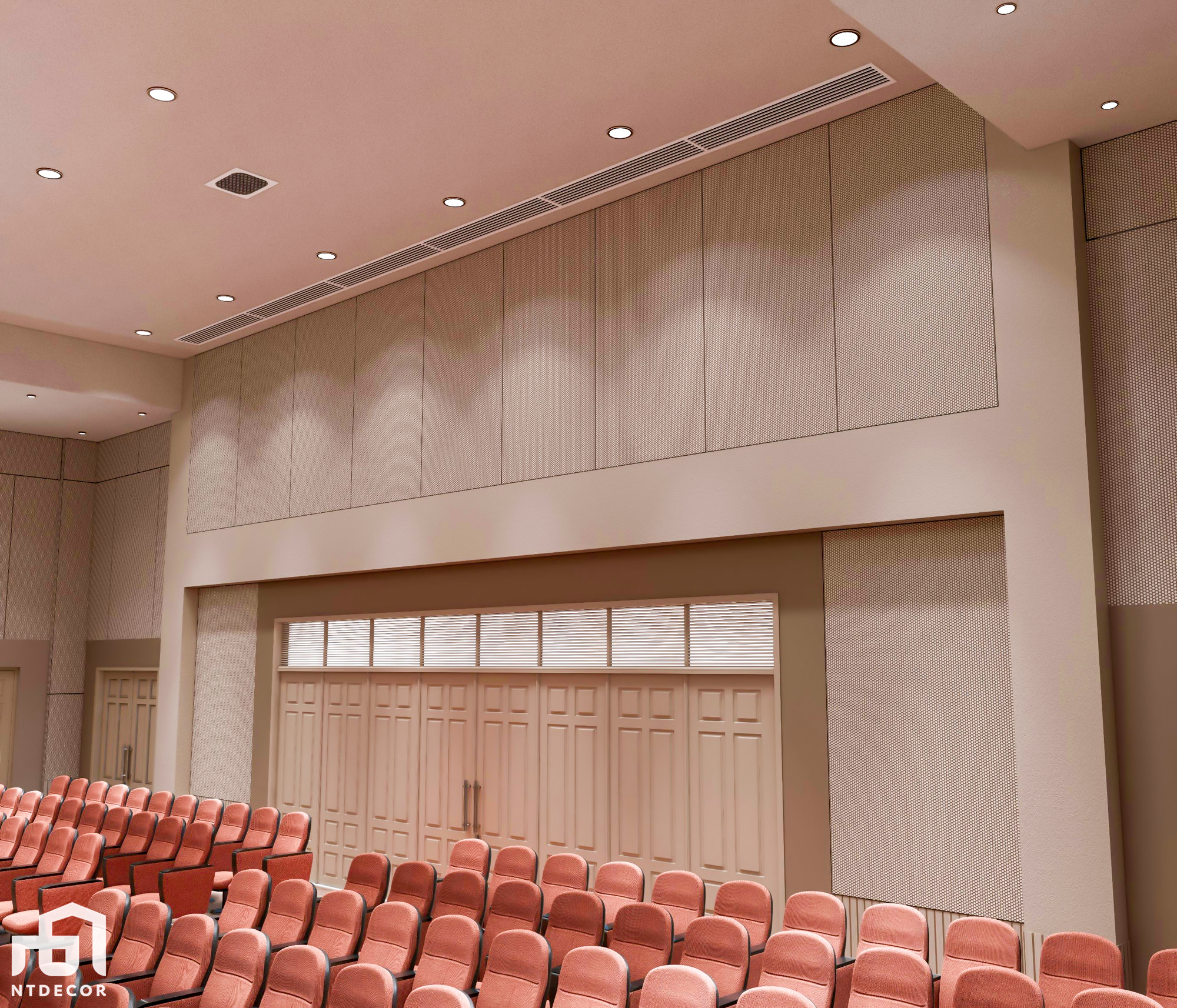 Space 3D design of Yersin University Hall Modern style | NTDecor