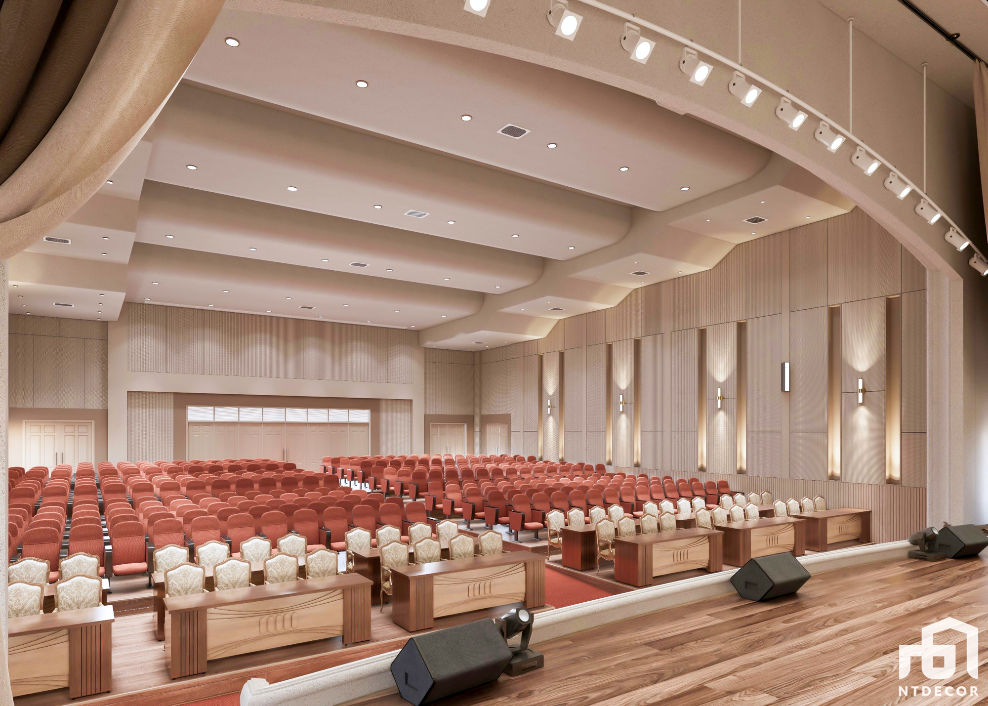 Space 3D design of Yersin University Hall Modern style | NTDecor