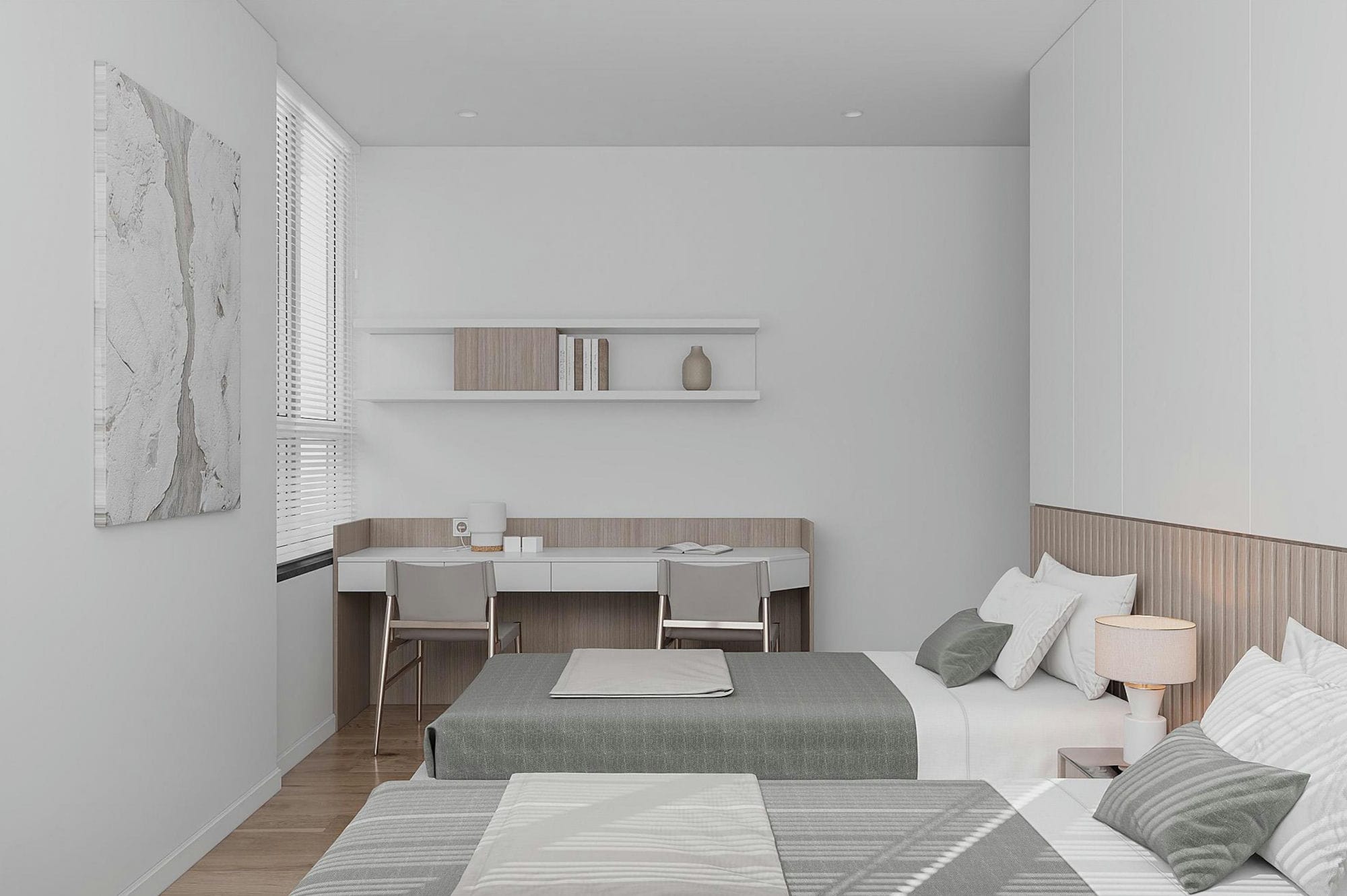 Double Bedroom 3D Design Of Mr Khoi's House Interior Design Modern Style | NTDecor