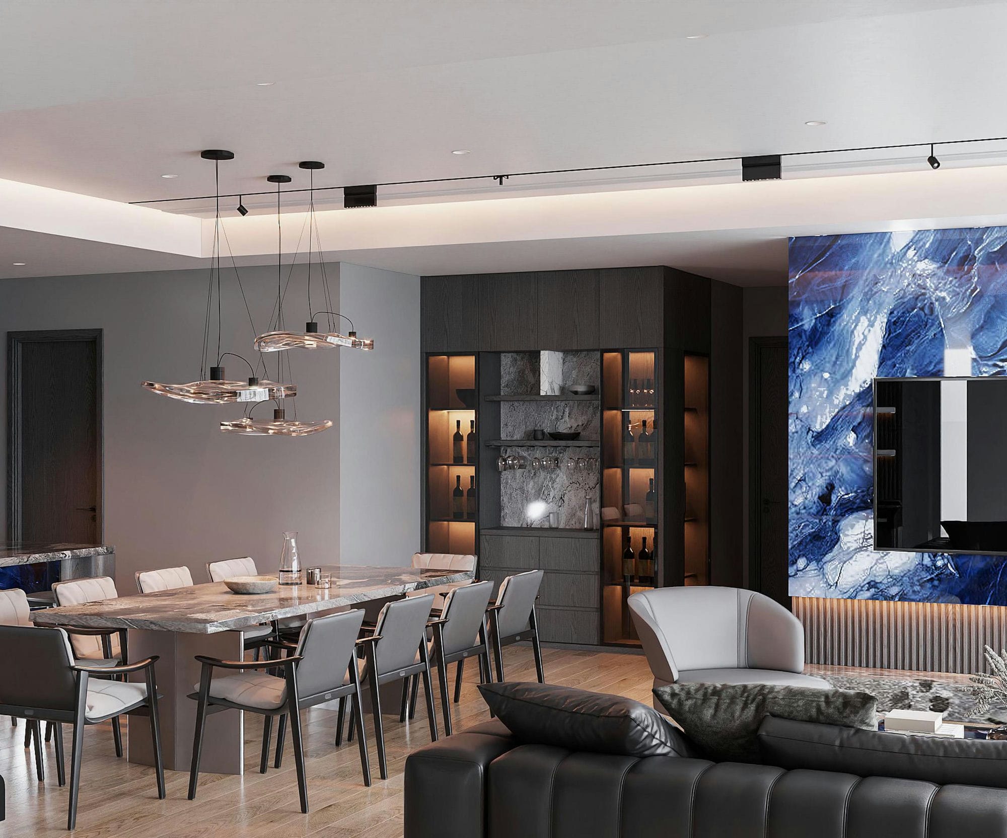 Living Room 3D Design Of Mr. Khoi's House Interior Design Modern Style | NTDecor