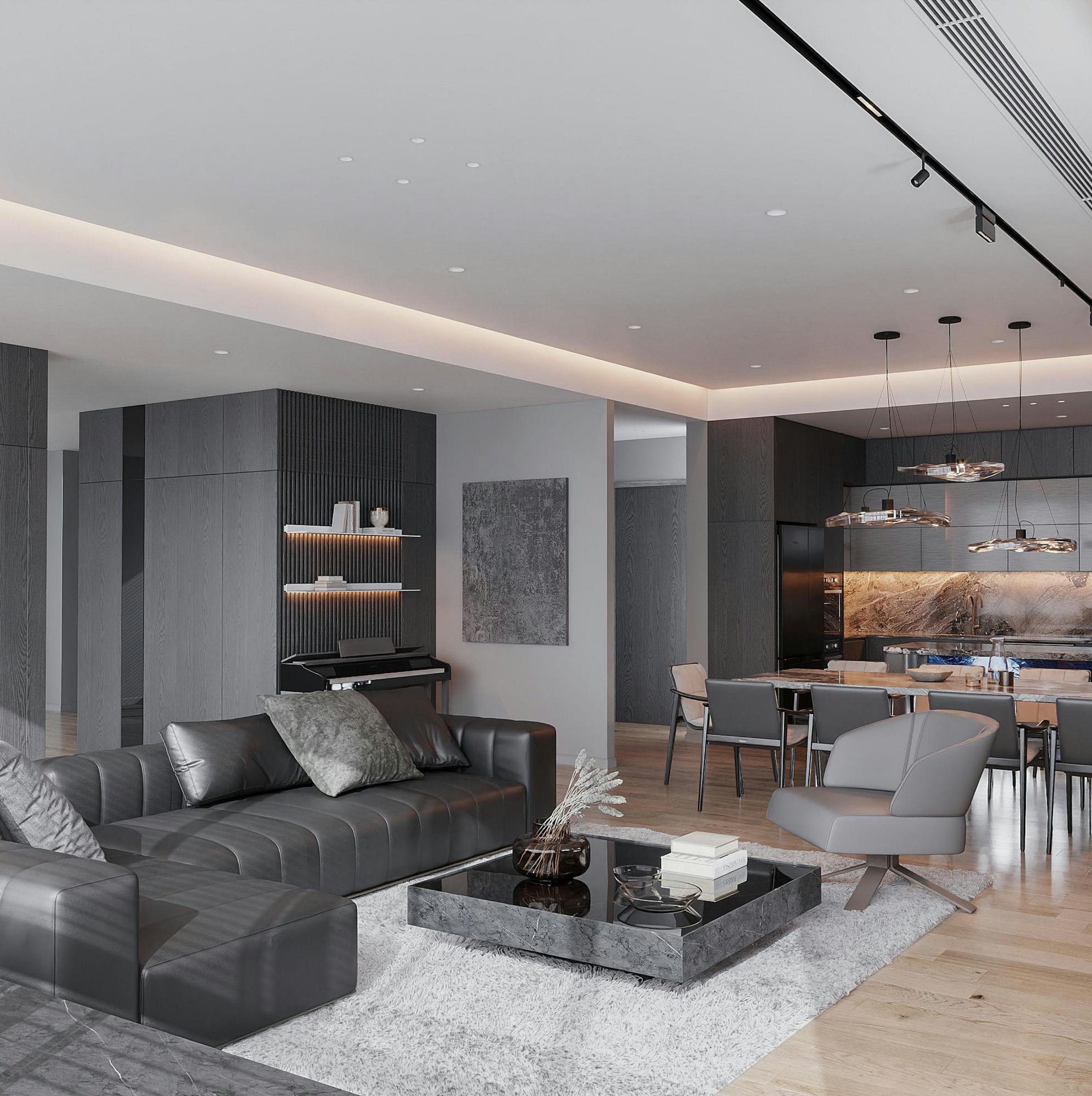 Living Room 3D Design Of Mr Khoi's House Interior Design Modern Style | NTDecor