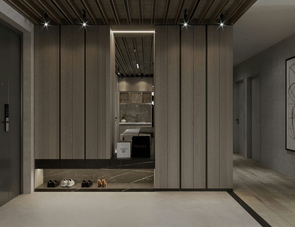Shoes Cabinet 3D Design Of Penthouse Xi Apartment Interior Design Modern Style