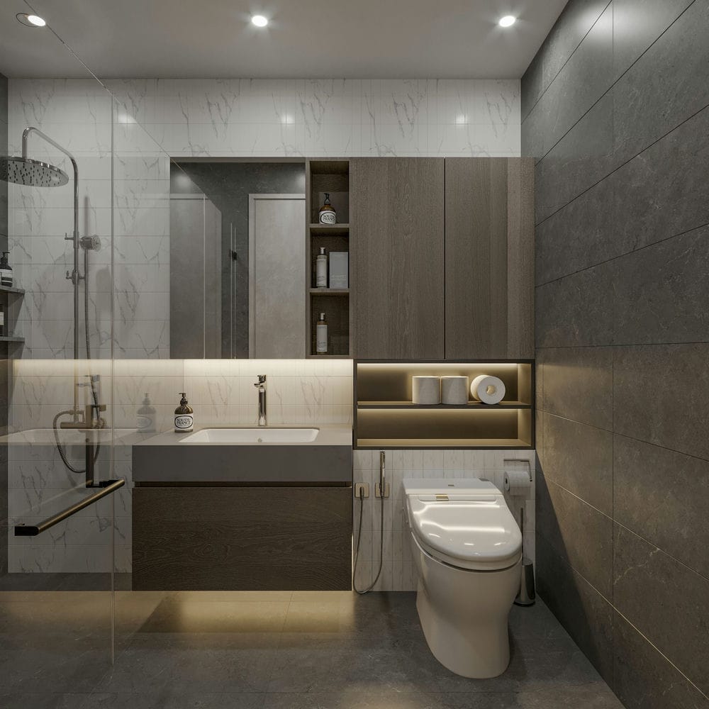 WC 3D Design Of Penthouse Xi Apartment Interior Design Modern Style