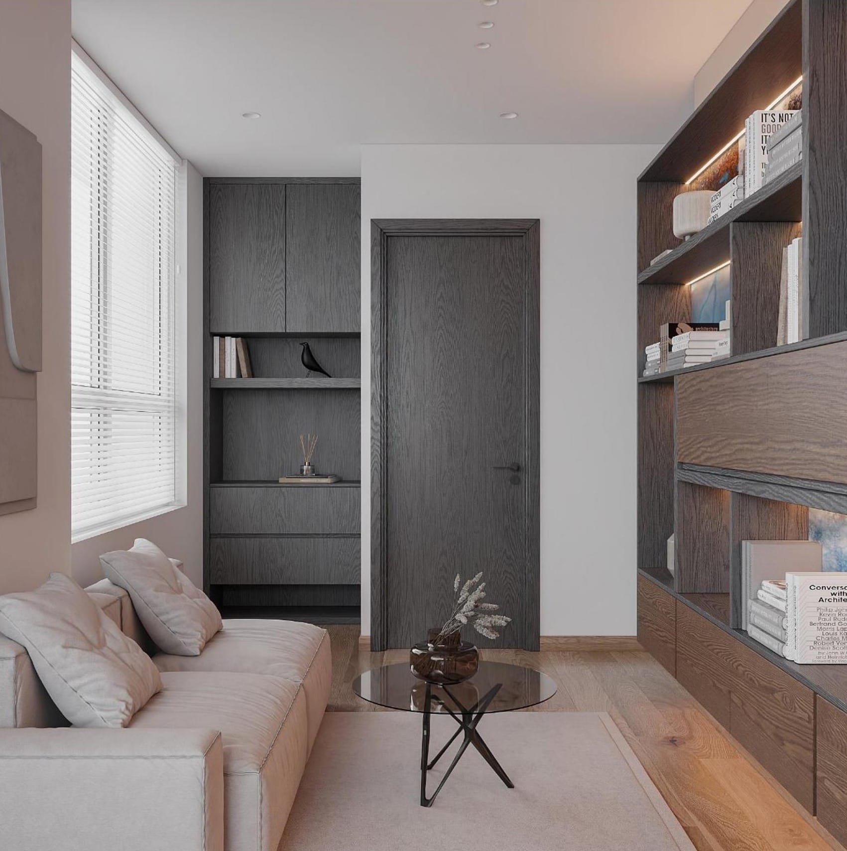 Working Room 3D Design Of Mr Khoi's House Interior Design Modern Style | NTDecor