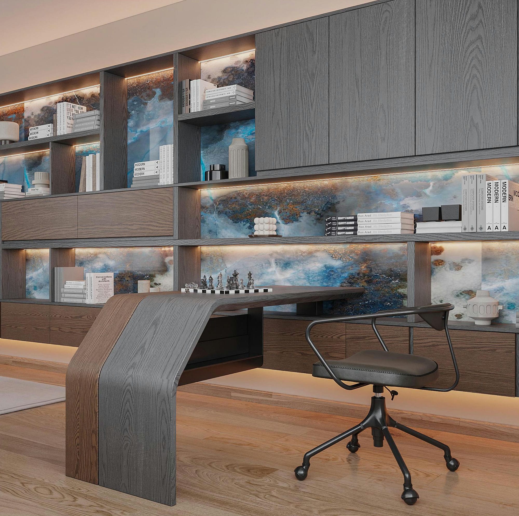 Working Room 3D Design Of Mr Khoi's House Interior Design Modern Style | NTDecor