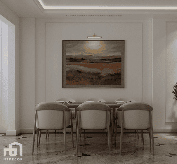 Dining Table 3D Design of Mrs. Tuong Townhouse Interior Design Classic Style | NTDecor