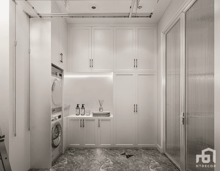 Laundry Room 3D Design of Mrs. Tuong Townhouse Interior Design Classic Style | NTDecor
