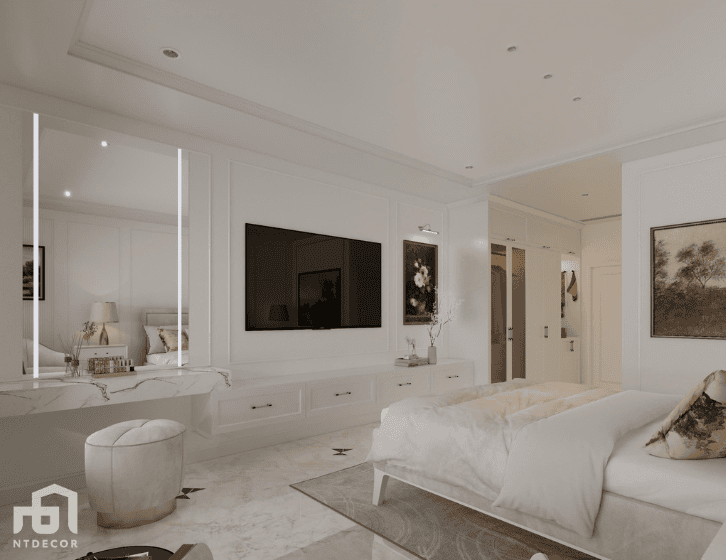 Master Bedroom 3D Design of Mrs. Tuong Townhouse Interior Design Classic Style | NTDecor