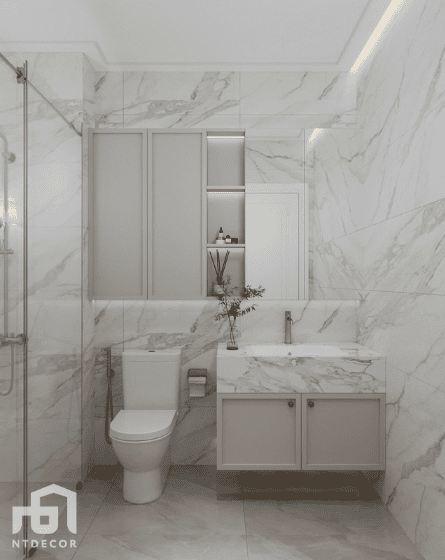 WC 3D Design of Mrs. Tuong Townhouse Interior Design Classic Style | NTDecor