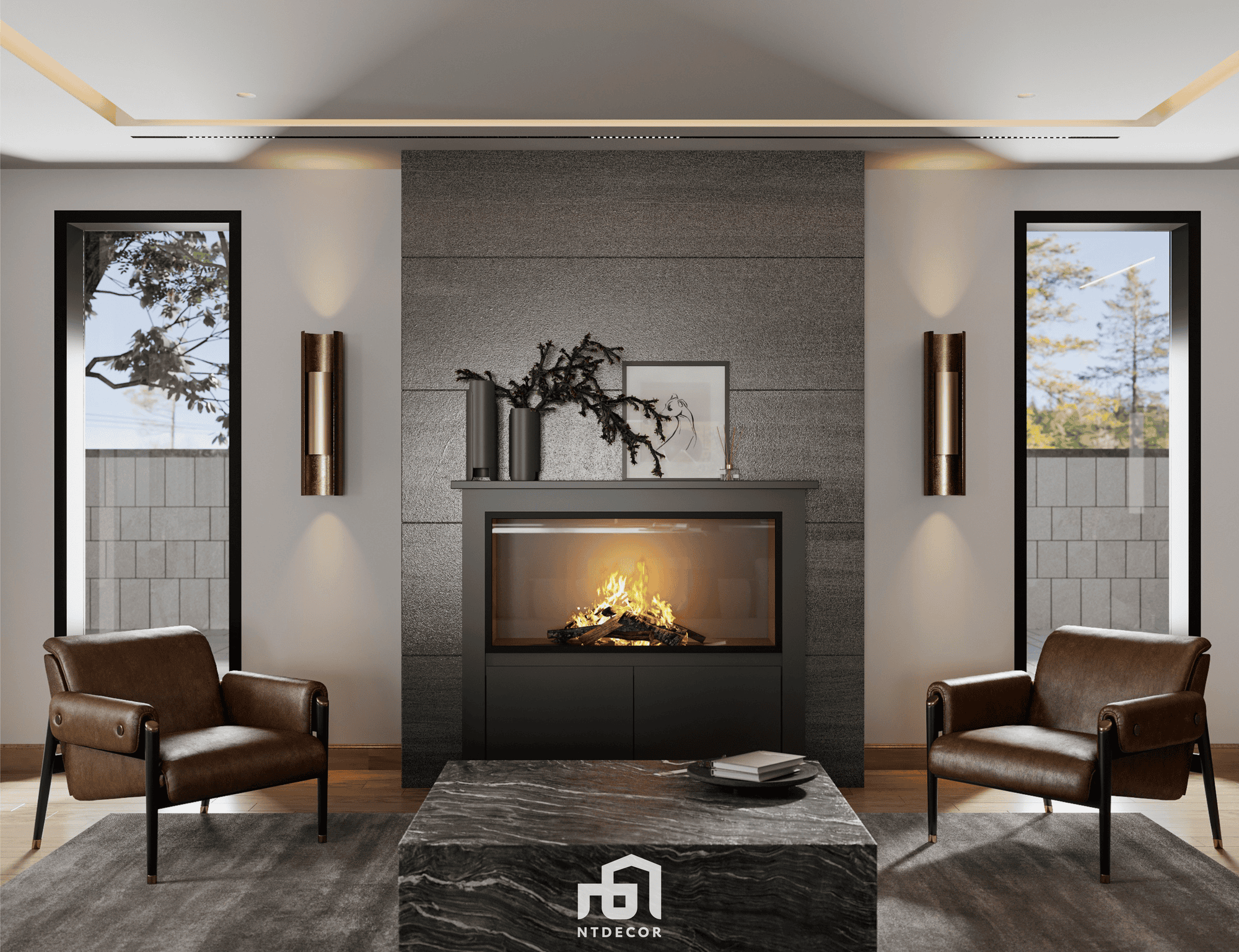 Living Room 3D Design Of Melbourne Villa Interior Design Modern Style