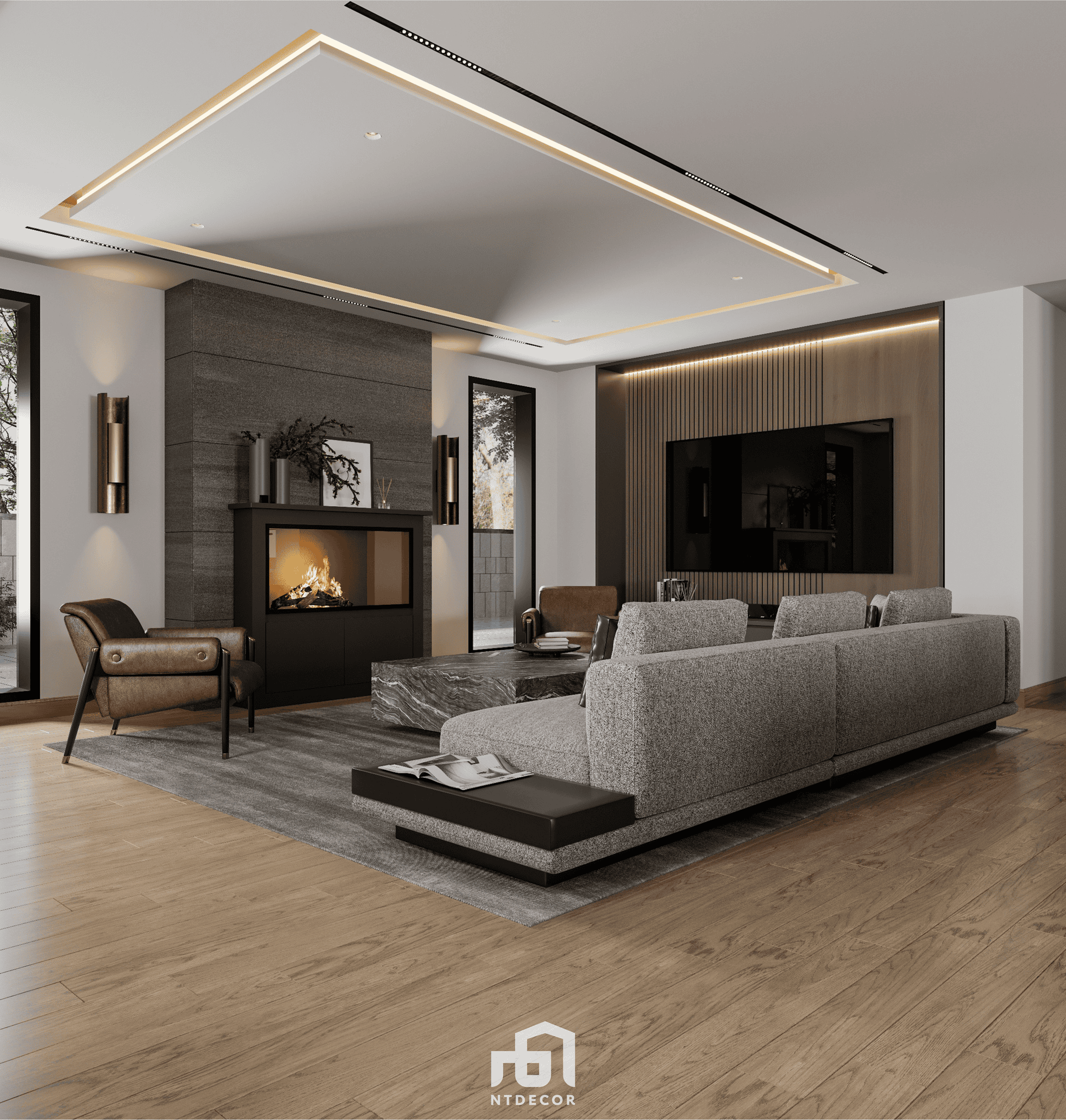 Living Room 3D Design Of Melbourne Villa Interior Design Modern Style