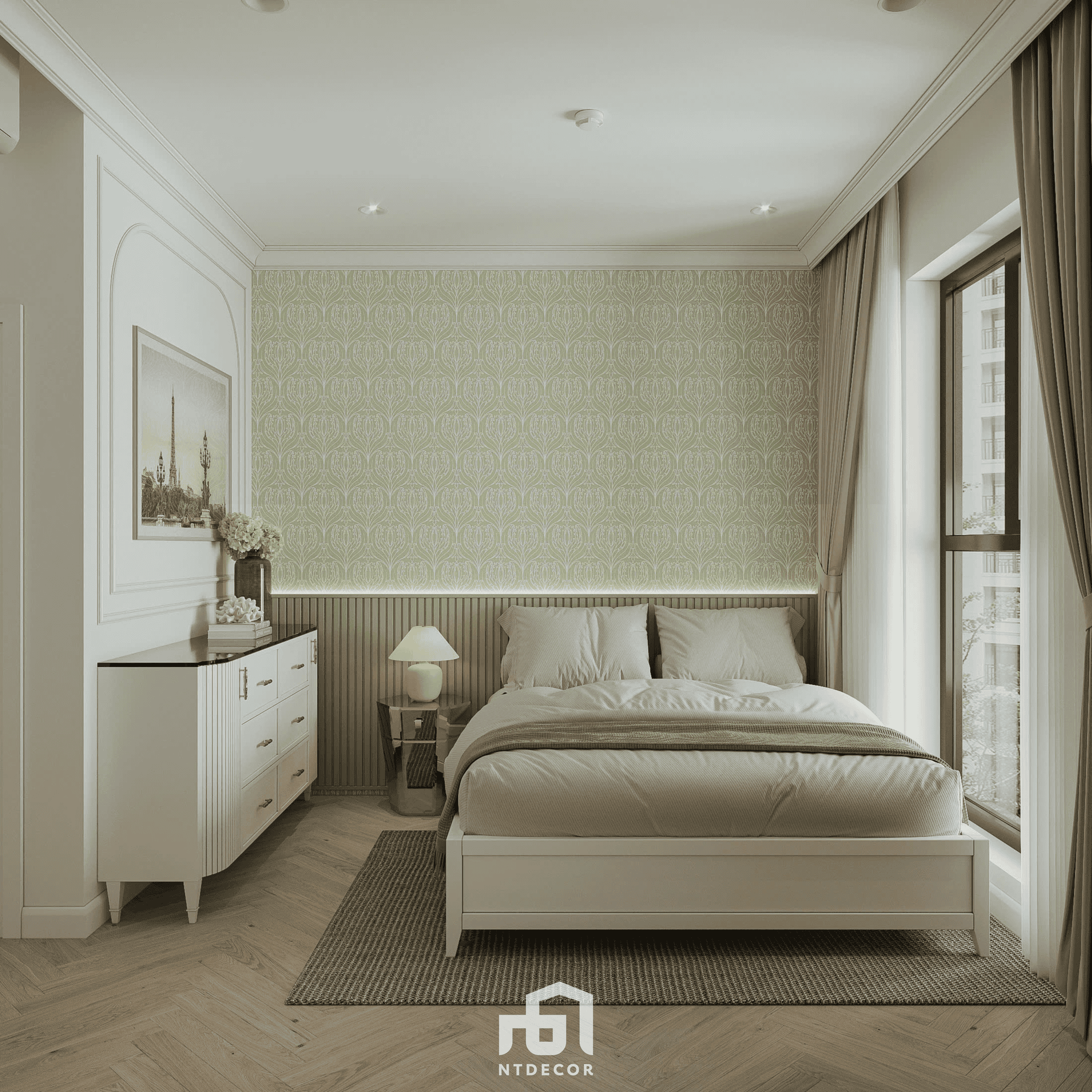 Bedroom 3D Design Of Ms Phuong House Interior Design Semi Classic Style | NTDecor