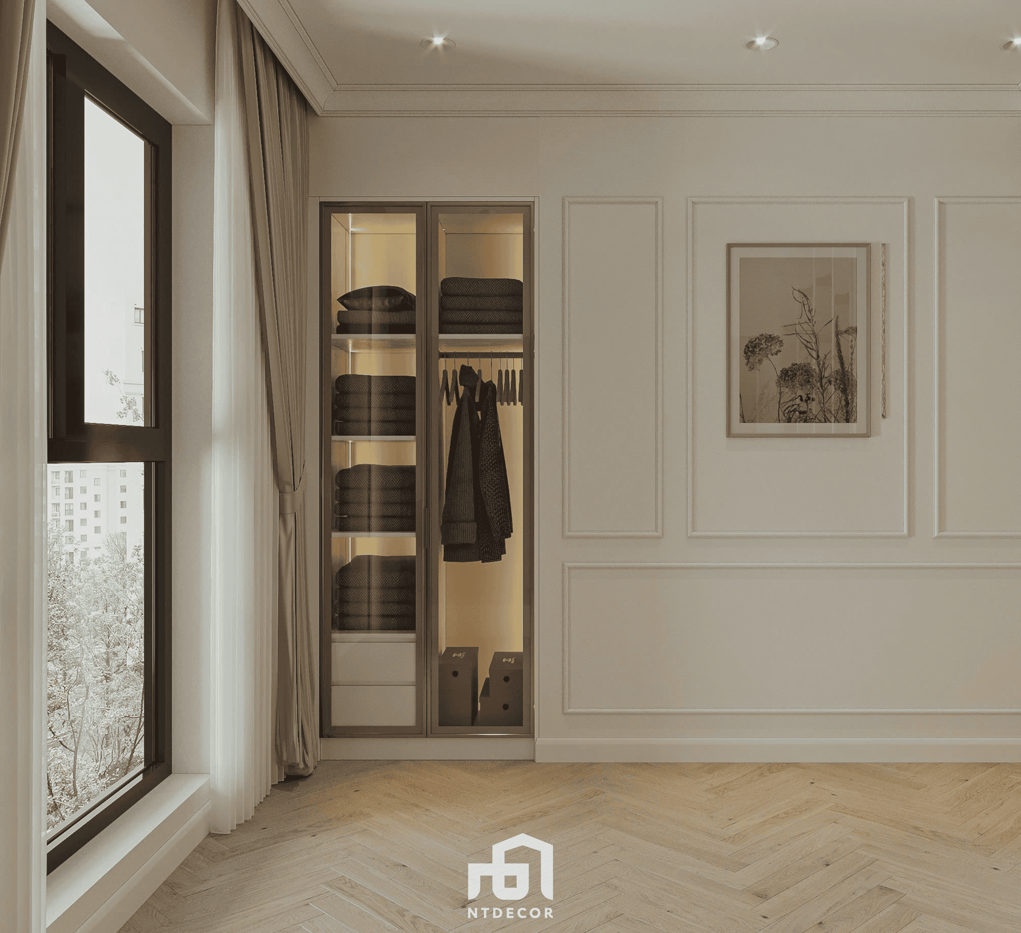 Bedroom 3D Design Of Ms Phuong House Interior Design Semi Classic Style | NTDecor