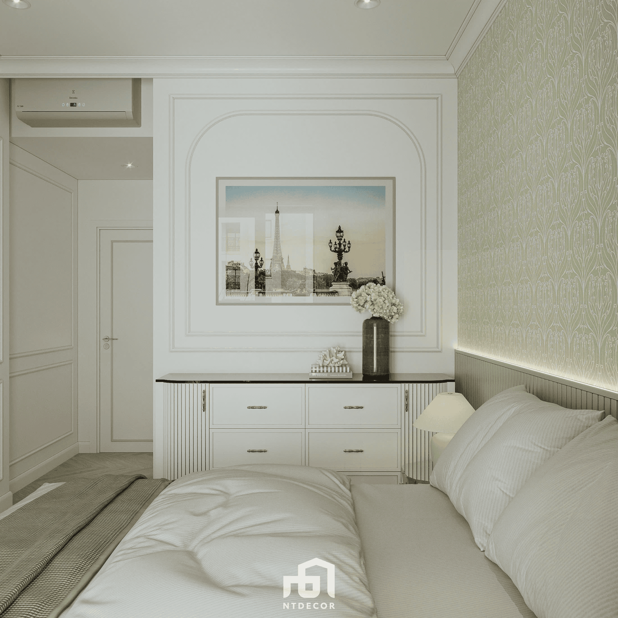 Bedroom 3D Design Of Ms Phuong House Interior Design Semi Classic Style | NTDecor