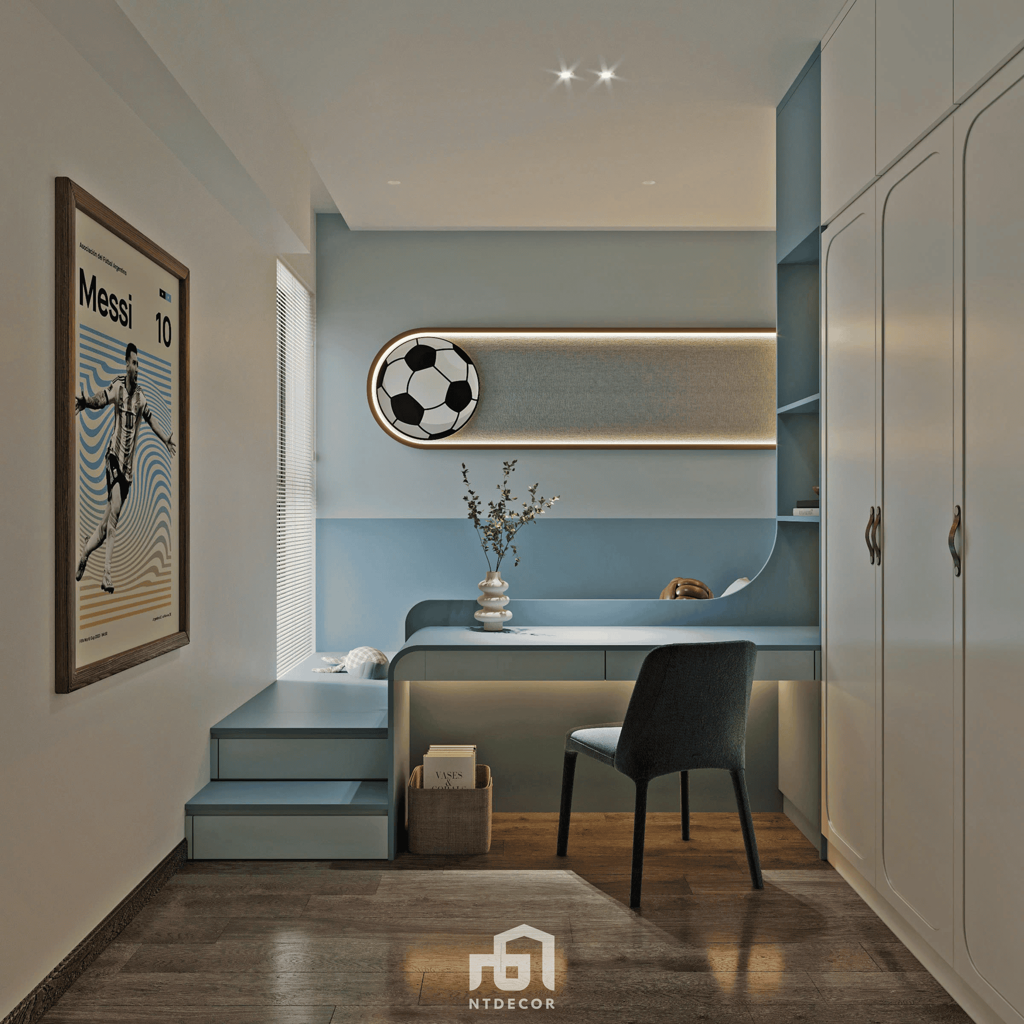 Boy's Bedroom 3D Design Of Mr Tuan House Interior Design Modern Style | NTDecor