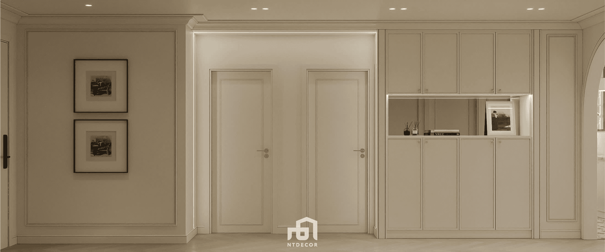 Corridor 3D Design Of Ms Phuong House Interior Design Semi Classic Style | NTDecor