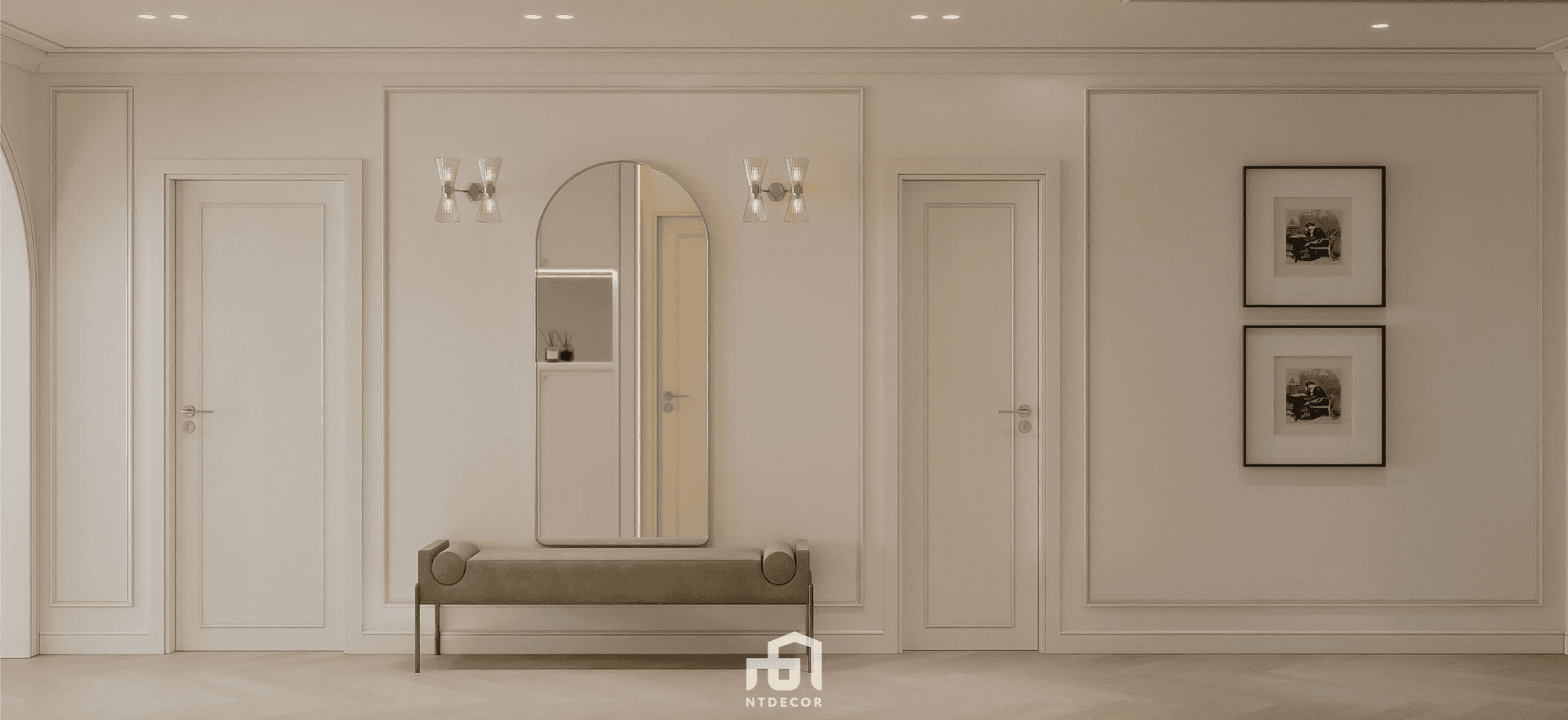 Corridor 3D Design Of Ms Phuong House Interior Design Semi Classic Style | NTDecor