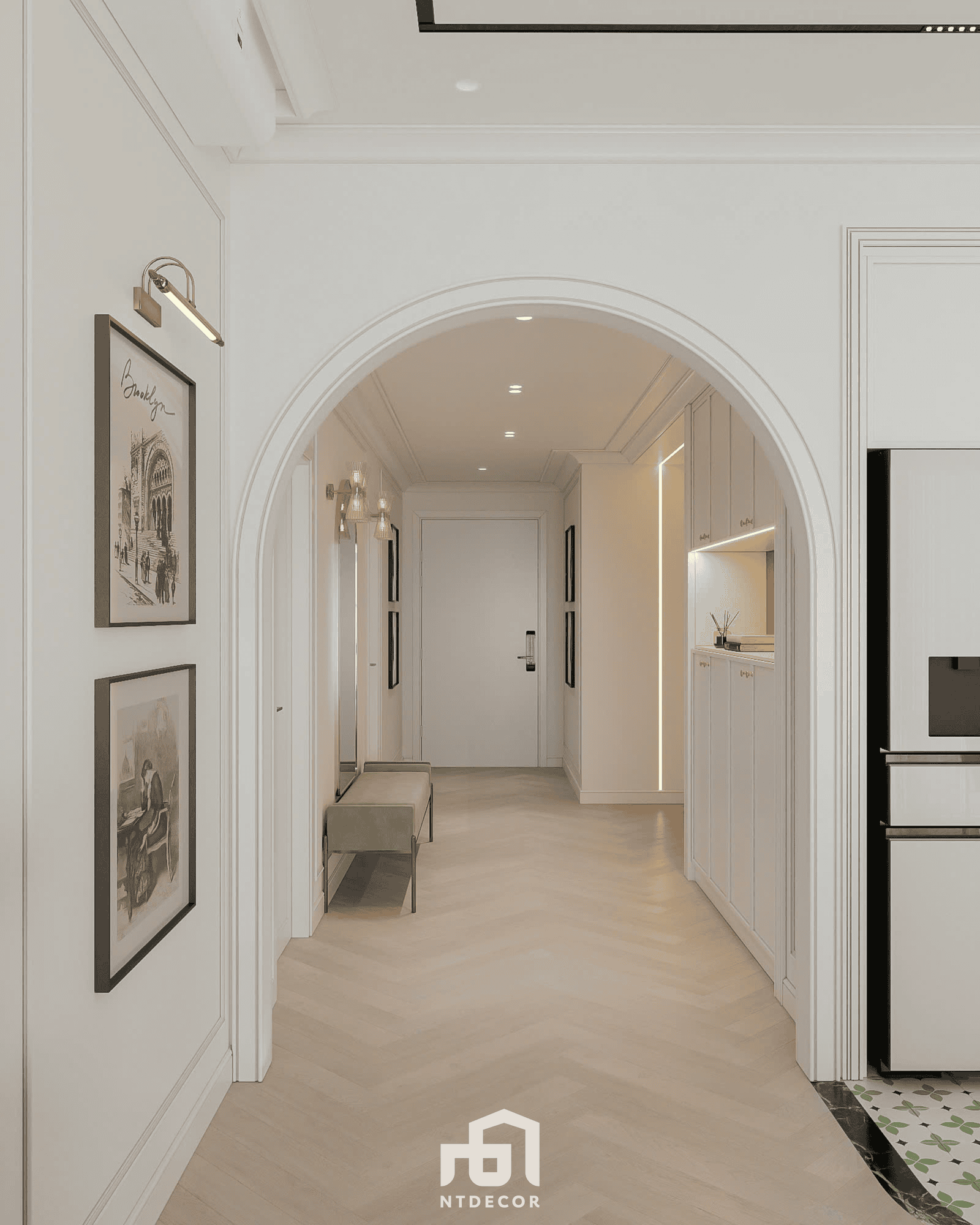 Corridor 3D Design Of Ms Phuong House Interior Design Semi Classic Style | NTDecor