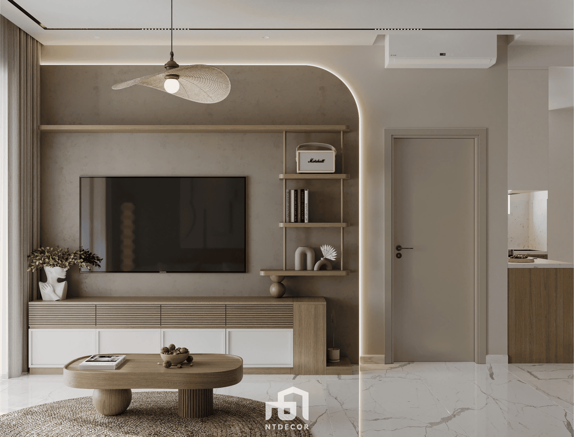 Living Room 3D Design Of Mr Tuan House Interior Design Modern Style | NTDecor