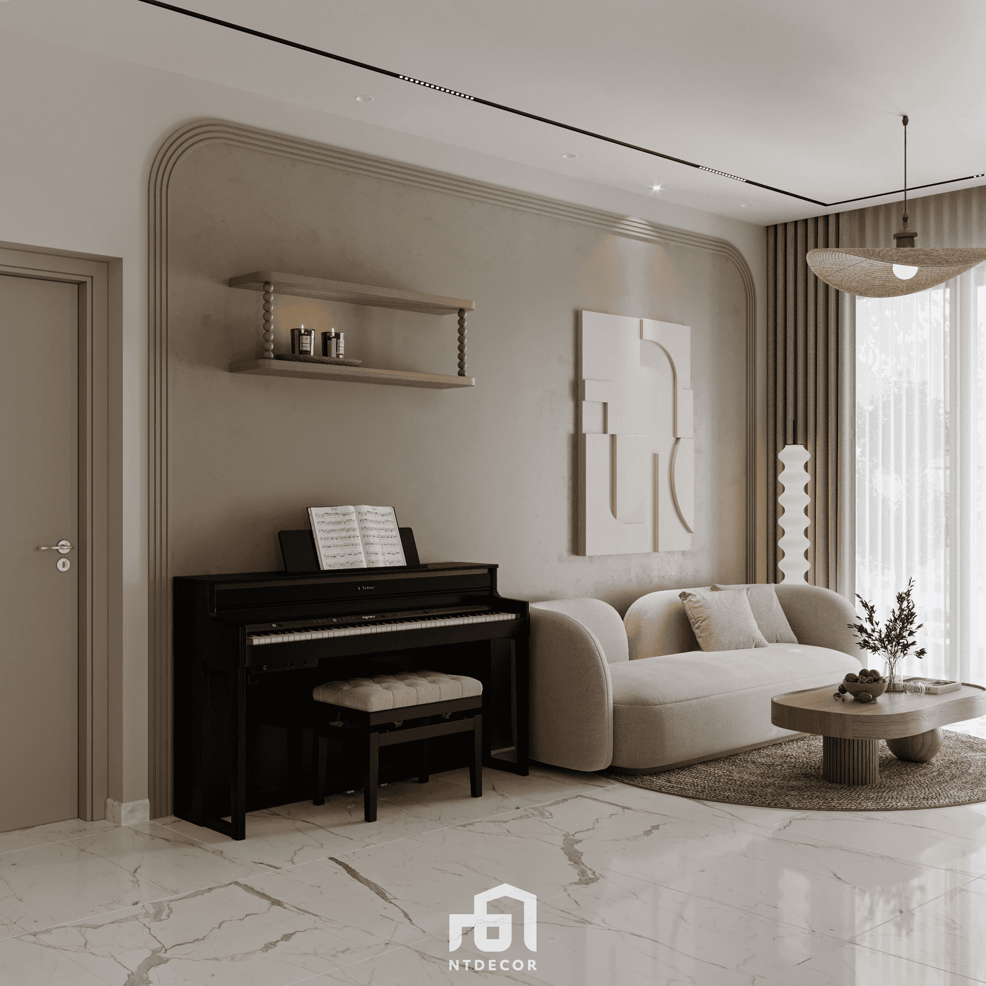 Living Room 3D Design Of Mr Tuan House Interior Design Modern Style | NTDecor