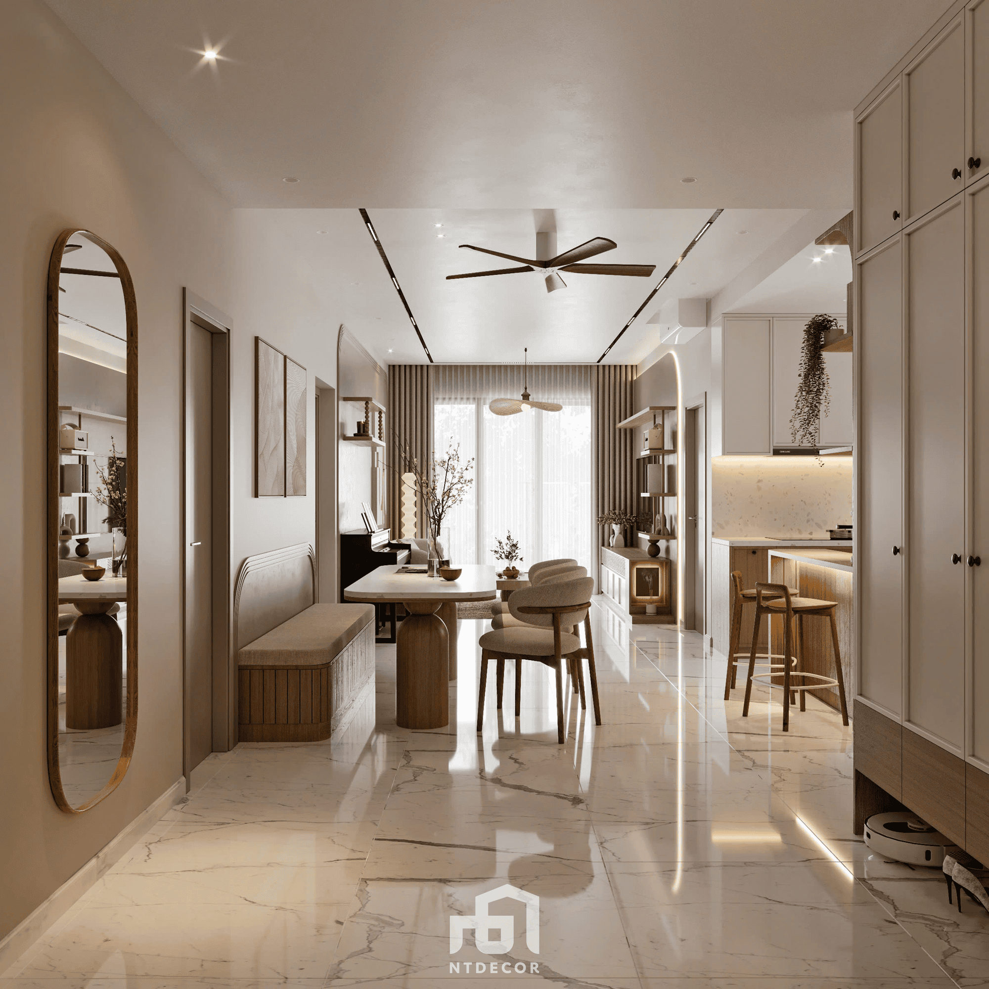 Living Room 3D Design Of Mr Tuan House Interior Design Modern Style | NTDecor