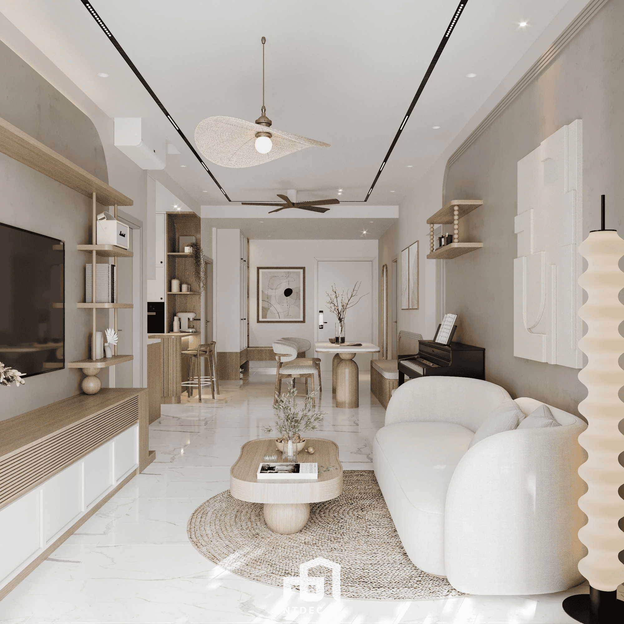 Living Room 3D Design Of Mr Tuan House Interior Design Modern Style | NTDecor