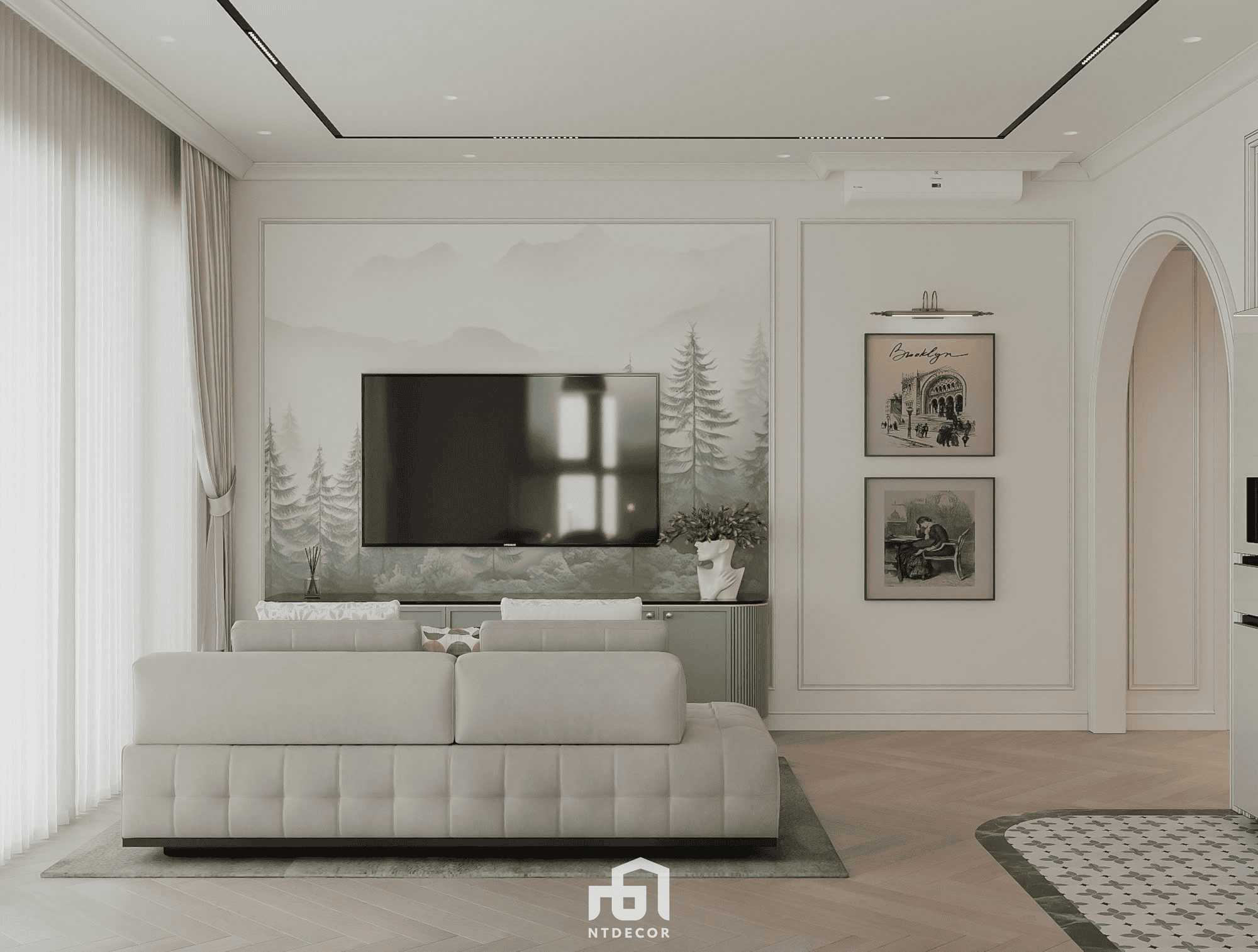 Living Room 3D Design Of Ms Phuong House Interior Design Semi Classic Style | NTDecor