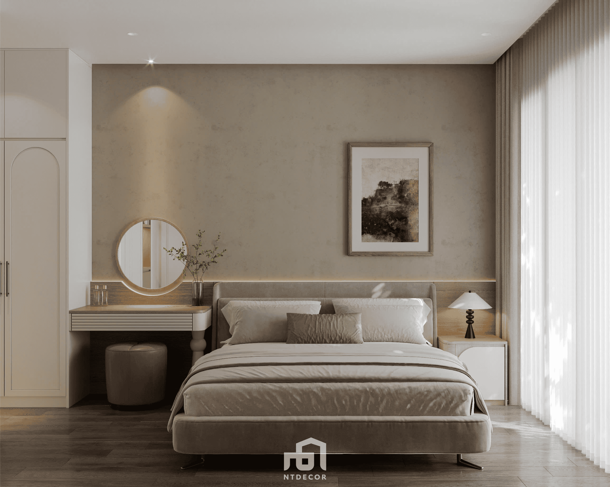 Master Bedroom 3D Design Of Mr Tuan House Interior Design Modern Style | NTDecor