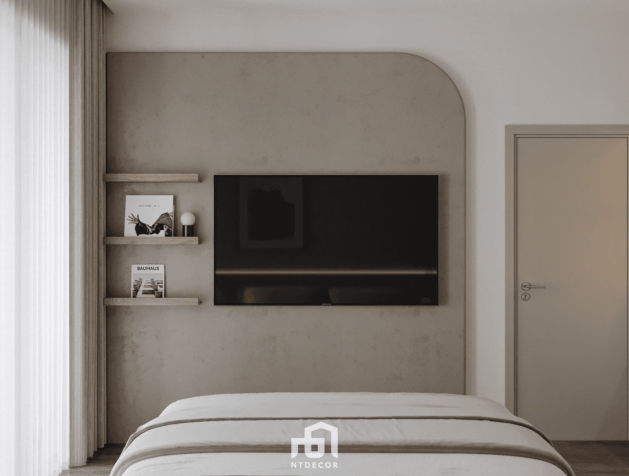 Master Bedroom 3D Design Of Mr Tuan House Interior Design Modern Style | NTDecor