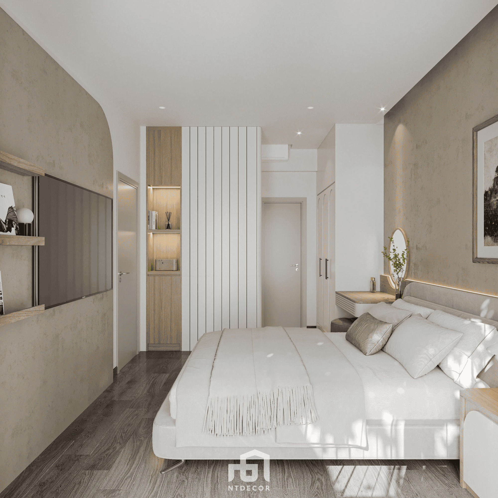Master Bedroom 3D Design Of Mr Tuan House Interior Design Modern Style | NTDecor