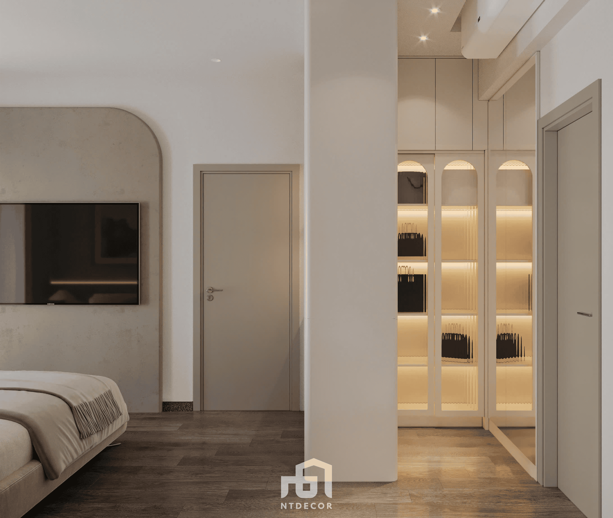 Master Bedroom 3D Design Of Mr Tuan House Interior Design Modern Style | NTDecor