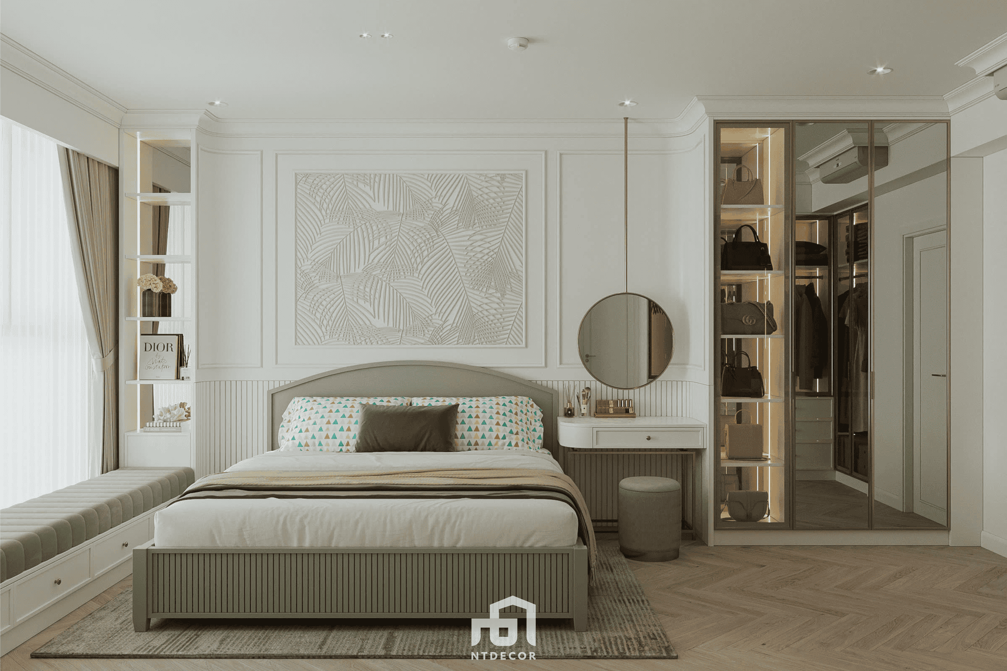 Master Bedroom 3D Design Of Ms Phuong House Interior Design Semi Classic Style | NTDecor