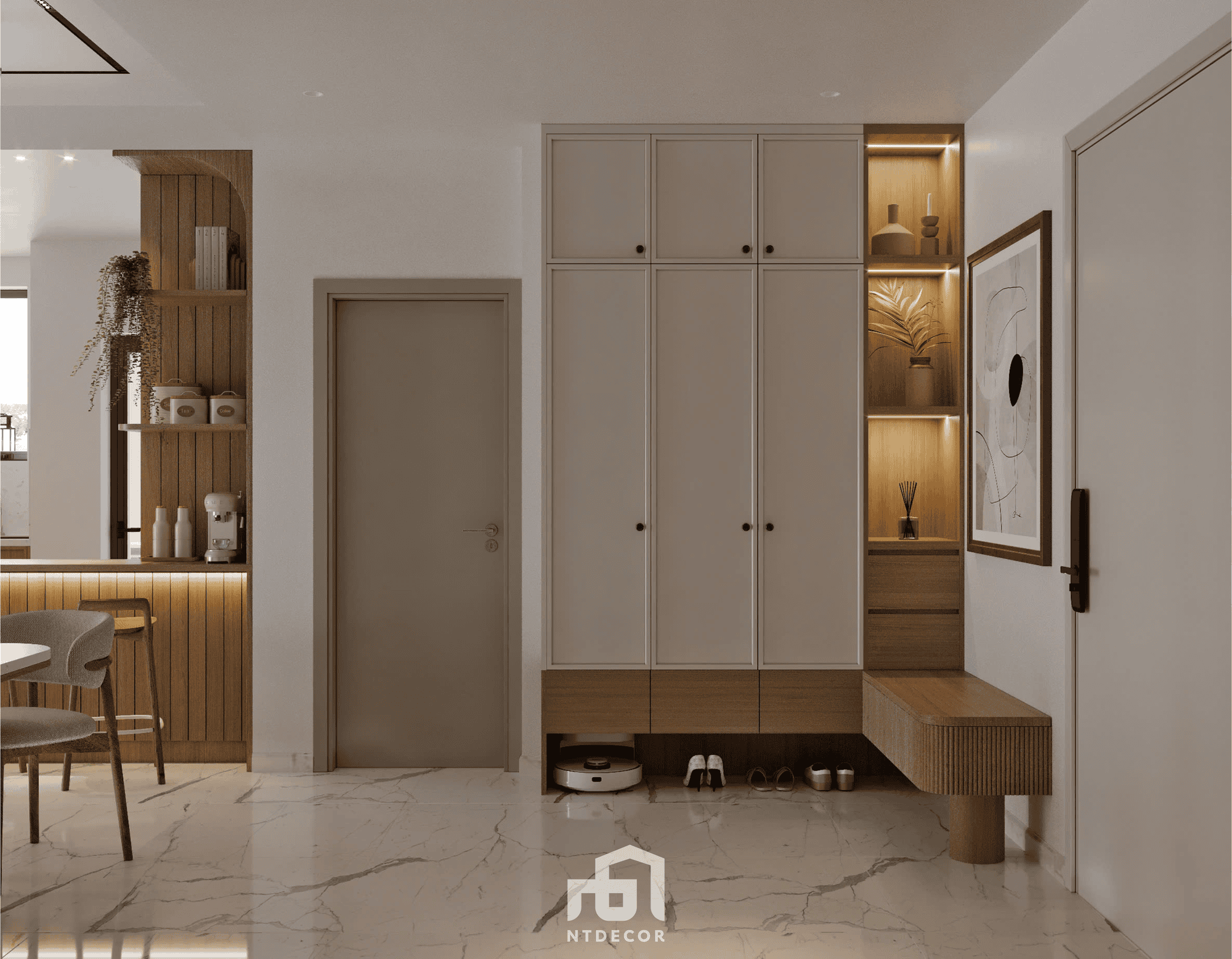 Shoes Cabinet 3D Design Of Mr Tuan House Interior Design Modern Style | NTDecor