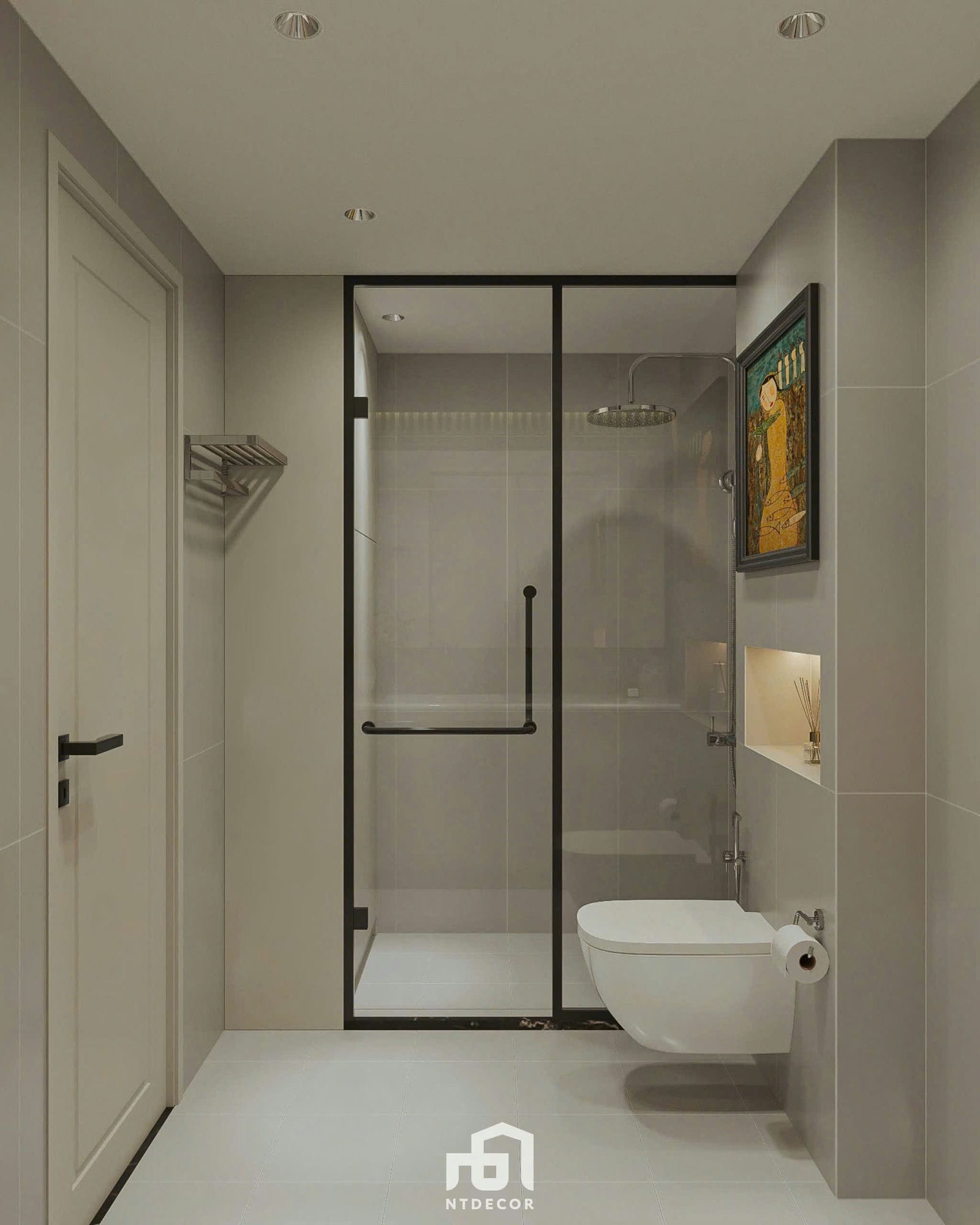 WC 3D Design Of Ms. Vân House Interior Design Indochine Style