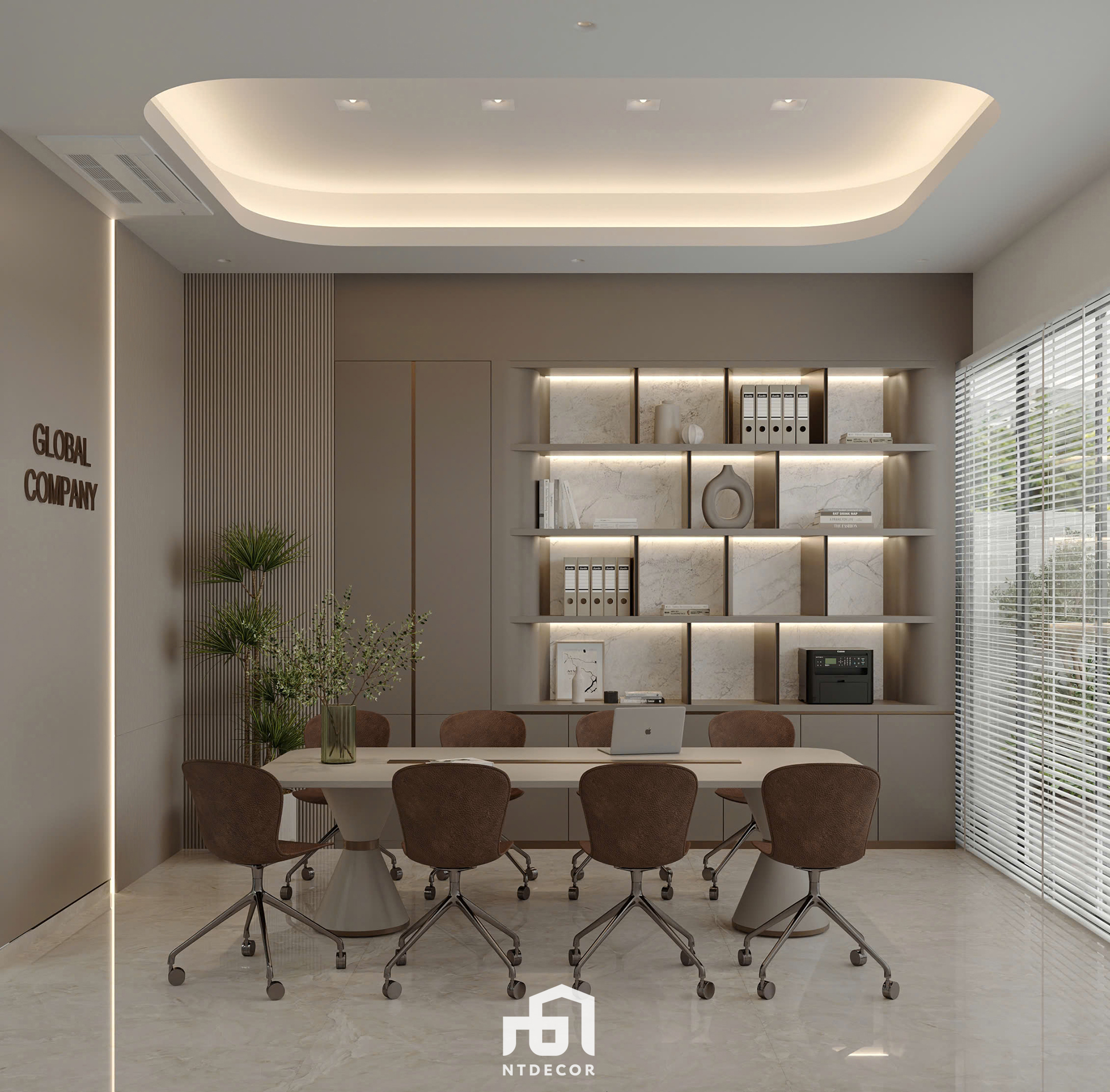 Working Area 3D Design Of Annie House Interior Design Modern Style | NTDecor