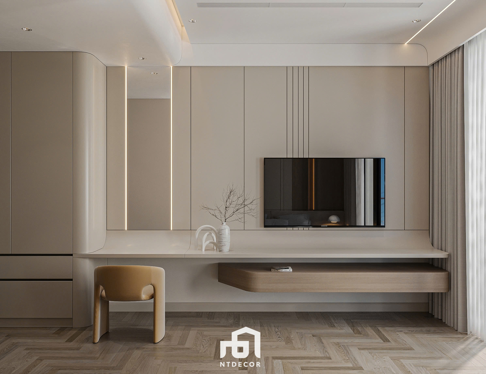 Master Bedroom 3D Design Of Annie House Interior Design Modern Style | NTDecor