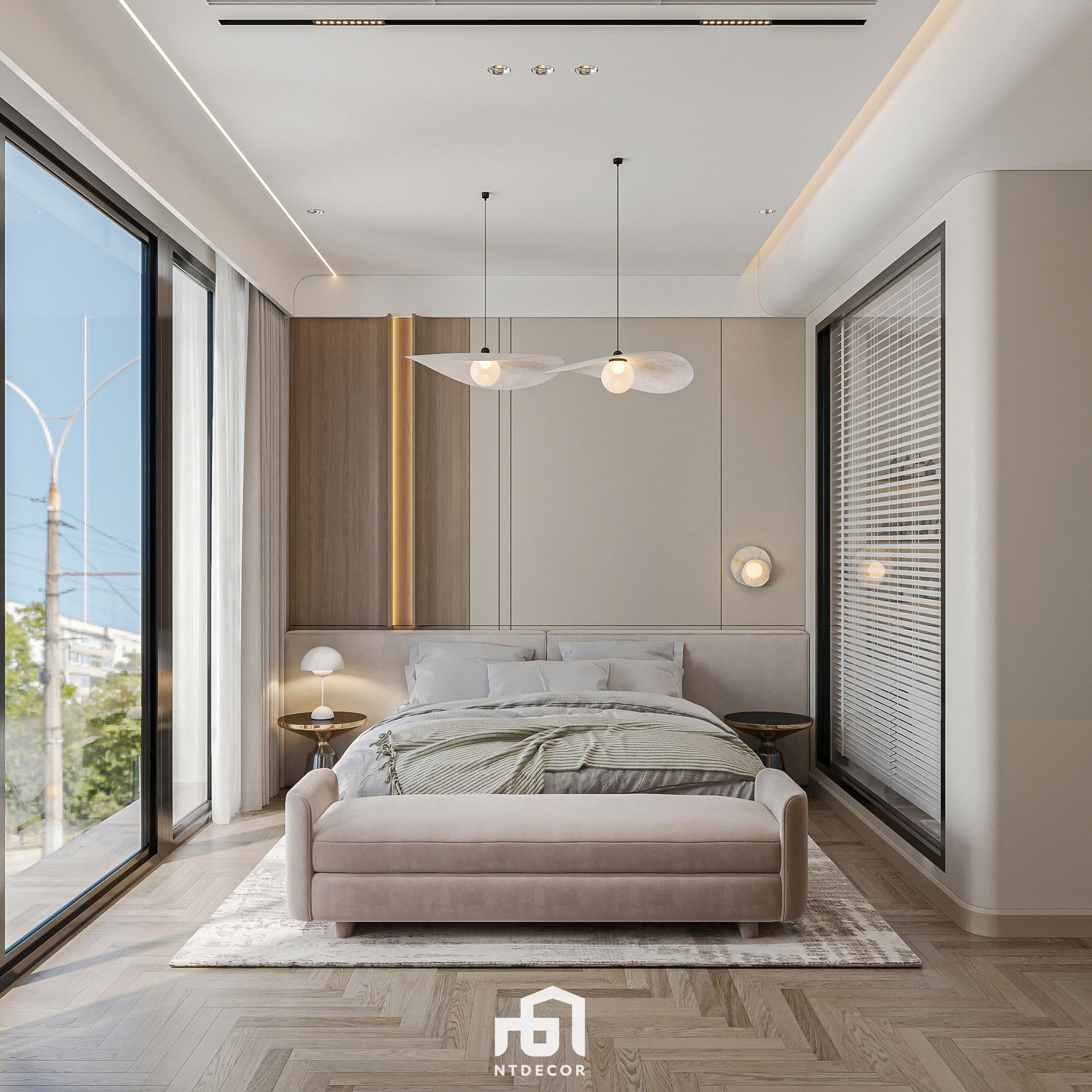 Master Bedroom 3D Design Of Annie House Interior Design Modern Style | NTDecor