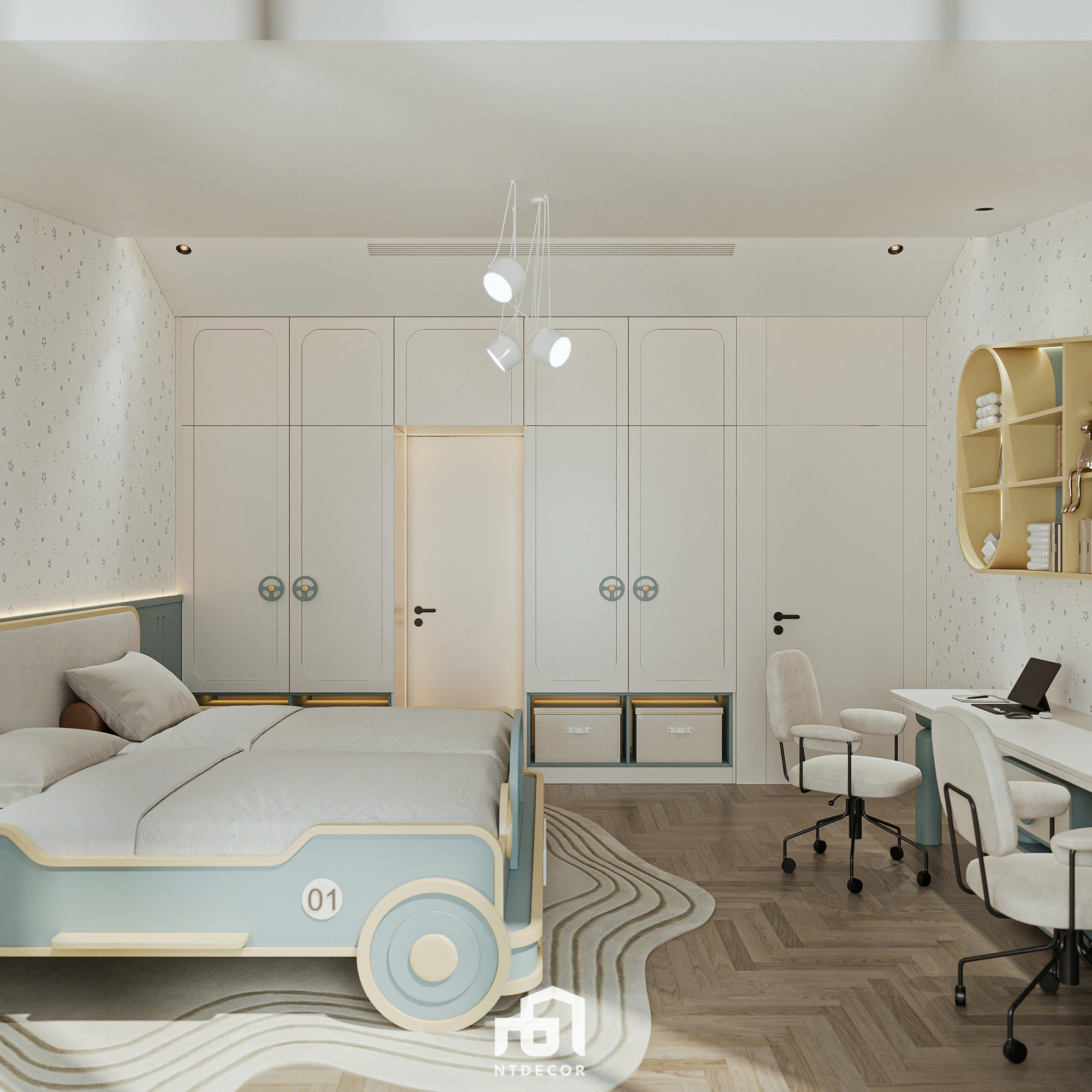 Bedroom 3D Design Of Annie House Interior Design Modern Style | NTDecor