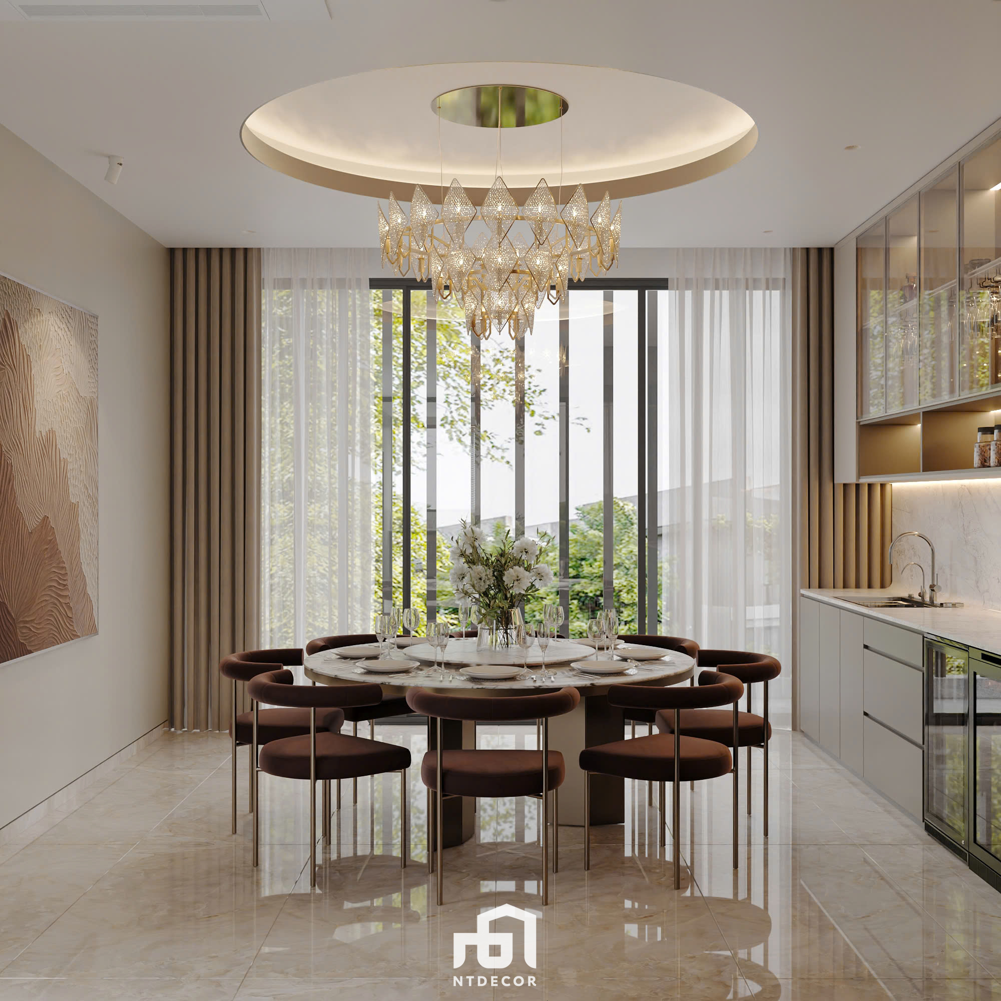 Dinner Room 3D Design Of Annie House Interior Design Modern Style | NTDecor