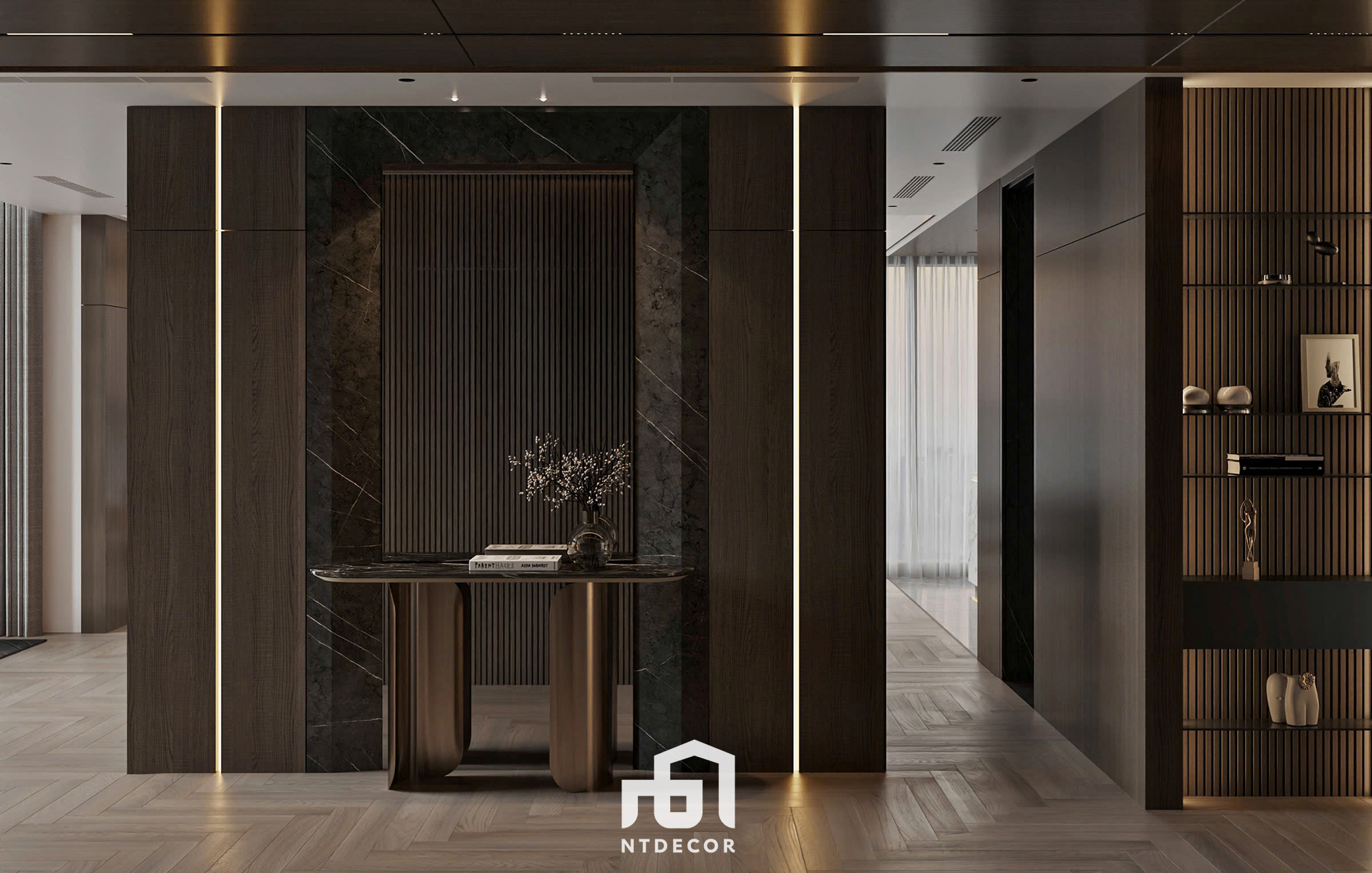Living Room 3D interior design of Mr. Trung's Penthouse modern style | NTDecor