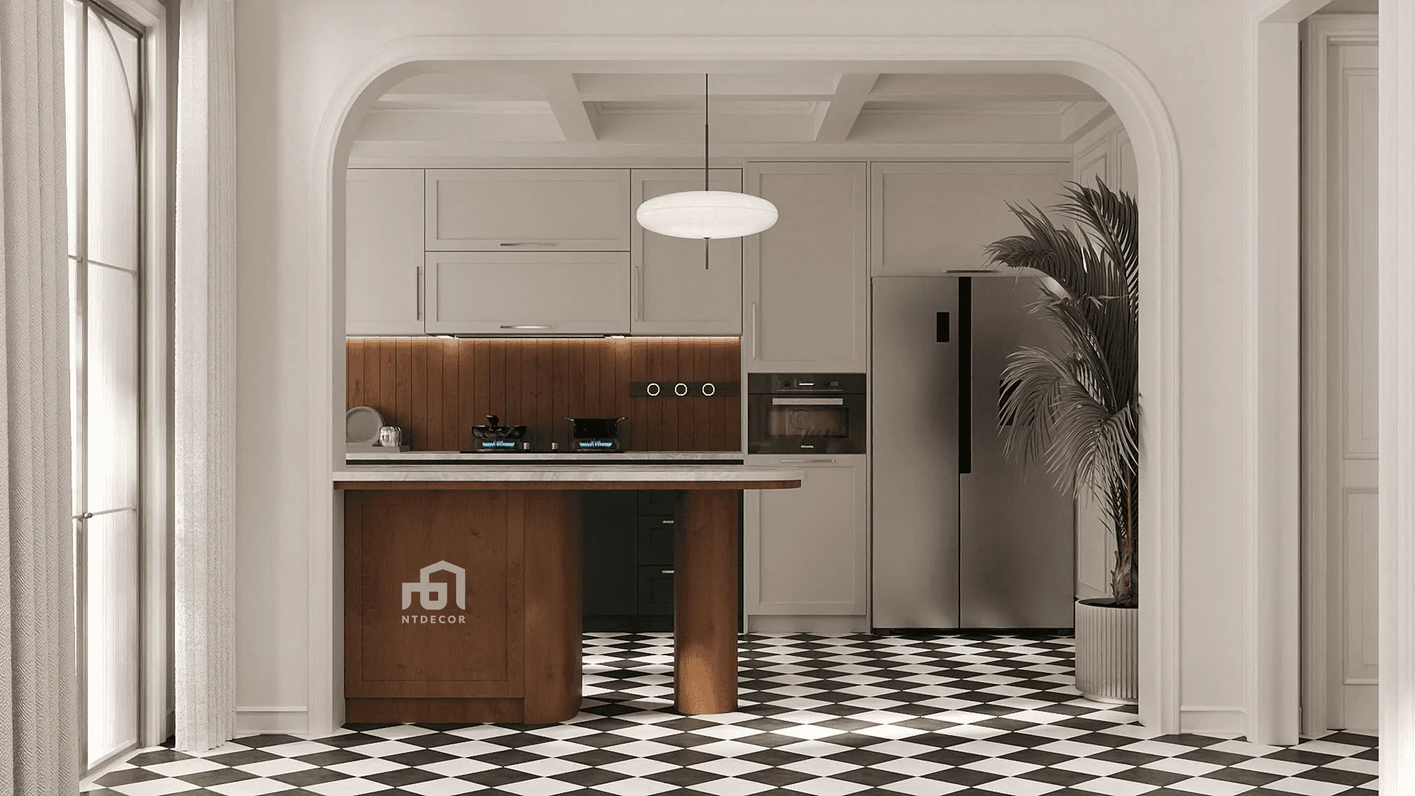 Kitchen 3D Design of Ms Thao Villa Interior Design Modern Style | NTDecor