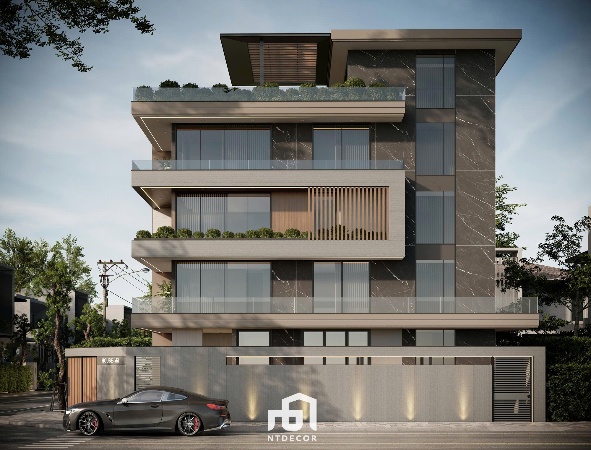 Facade of Ms Linh Villa 3D Design Modern | NTDecor