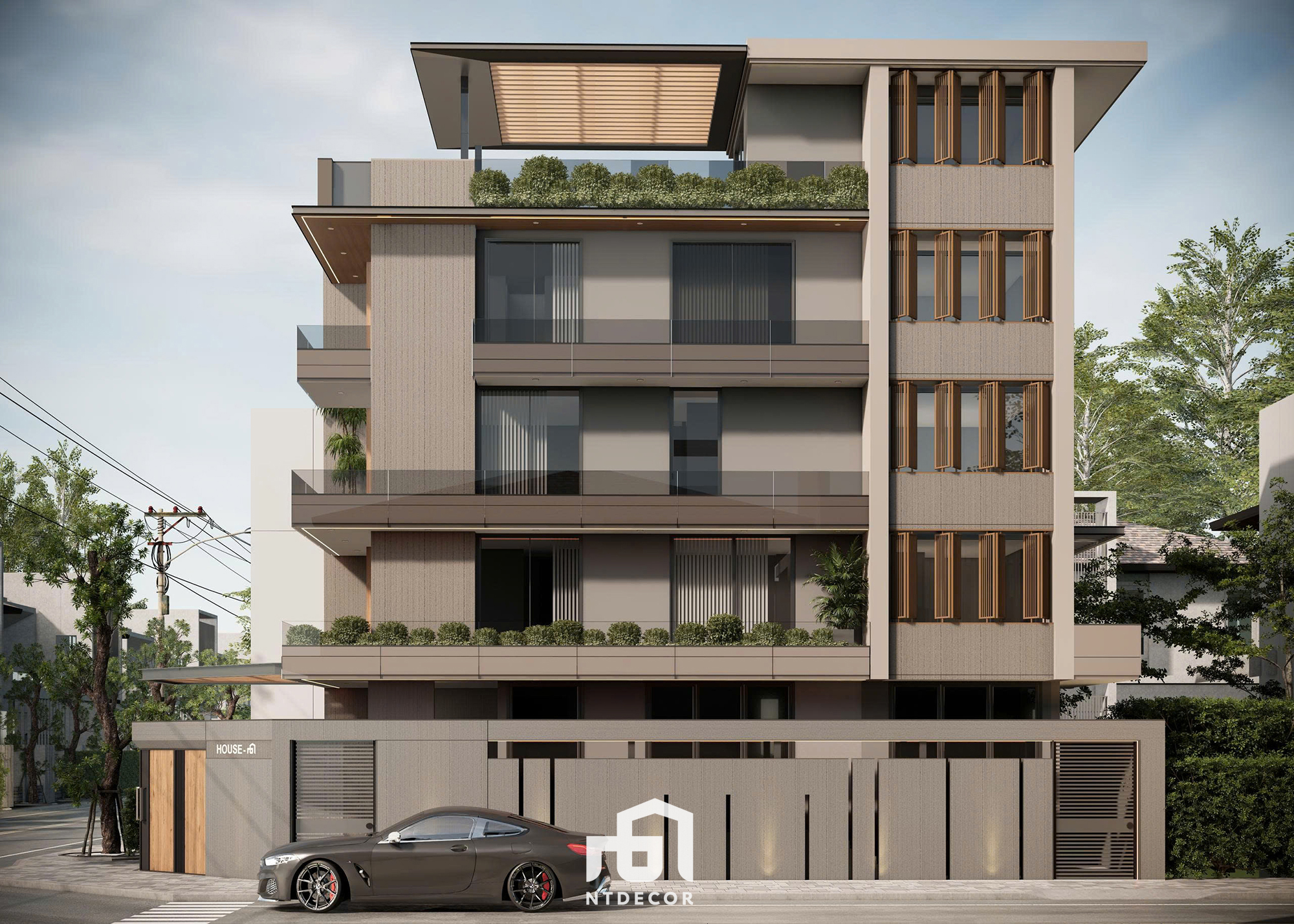 Facade of Ms Linh Villa 3D Design Modern | NTDecor