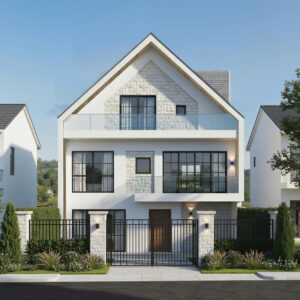 Facade of Ms Thao Villa 3D Design Farmhouse Style | NTDecor