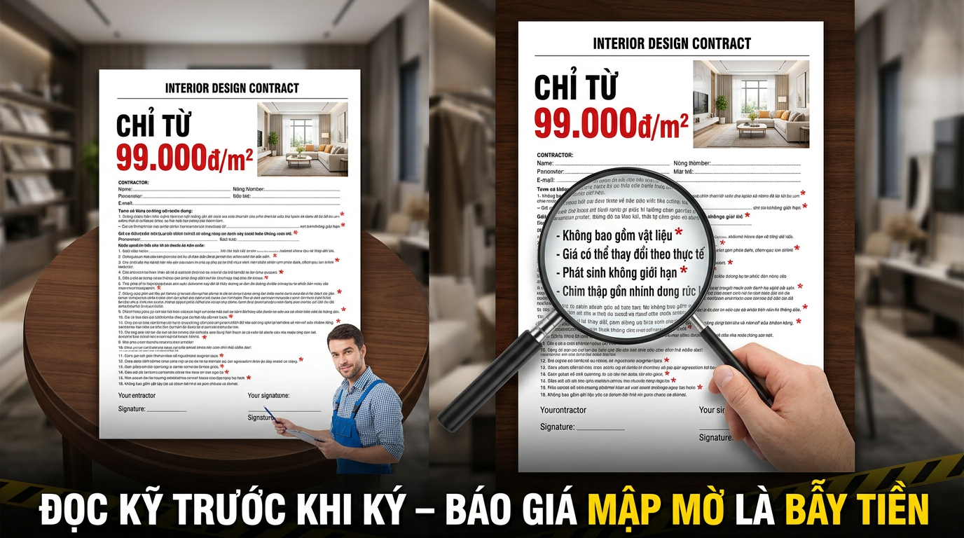 báo giá nội thất mập mờ