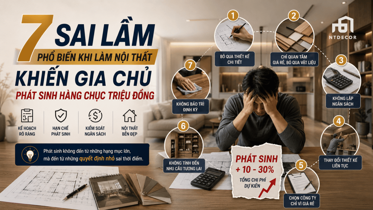 7 Sai Lầm Khi Làm Nội Thất Căn Hộ Khiến Chi Phí Đội Lên Hàng Chục Triệu Đồng