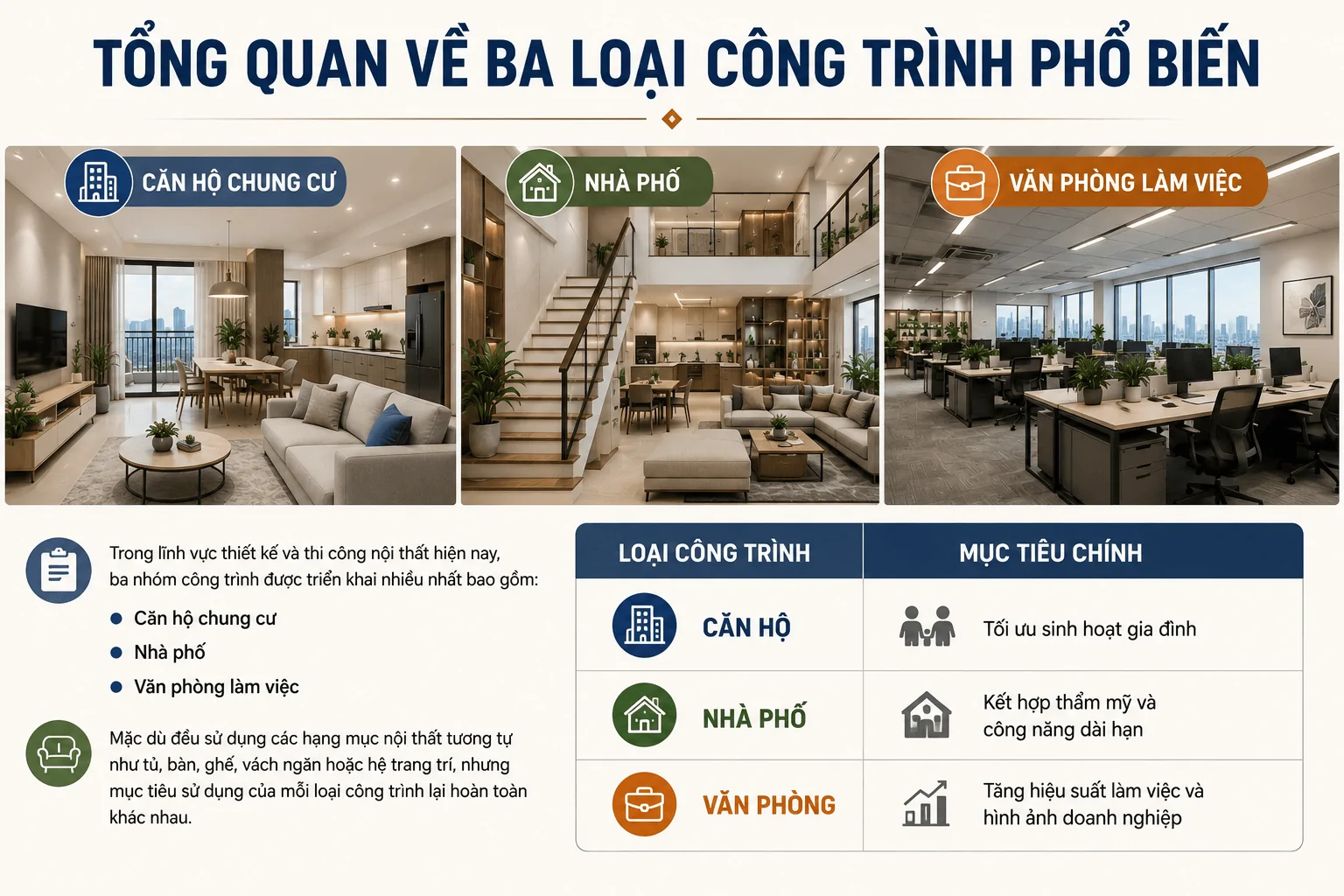 Các loại công trình nội thất