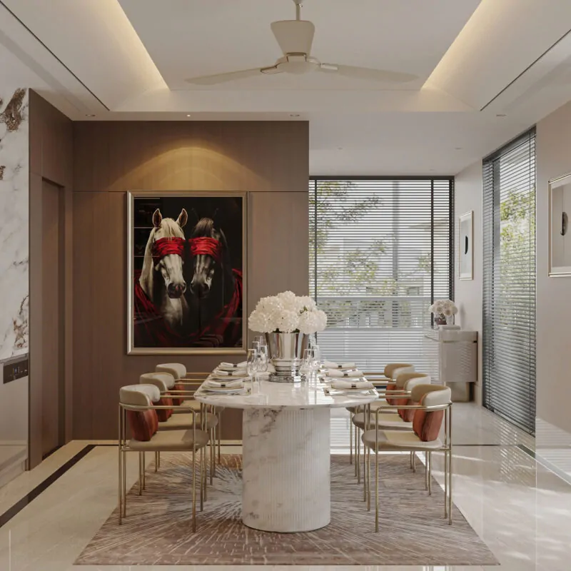 Dinner Room Mr Ha Modern Villa 3D Design of Interior Design Modern Style | NTDecor
