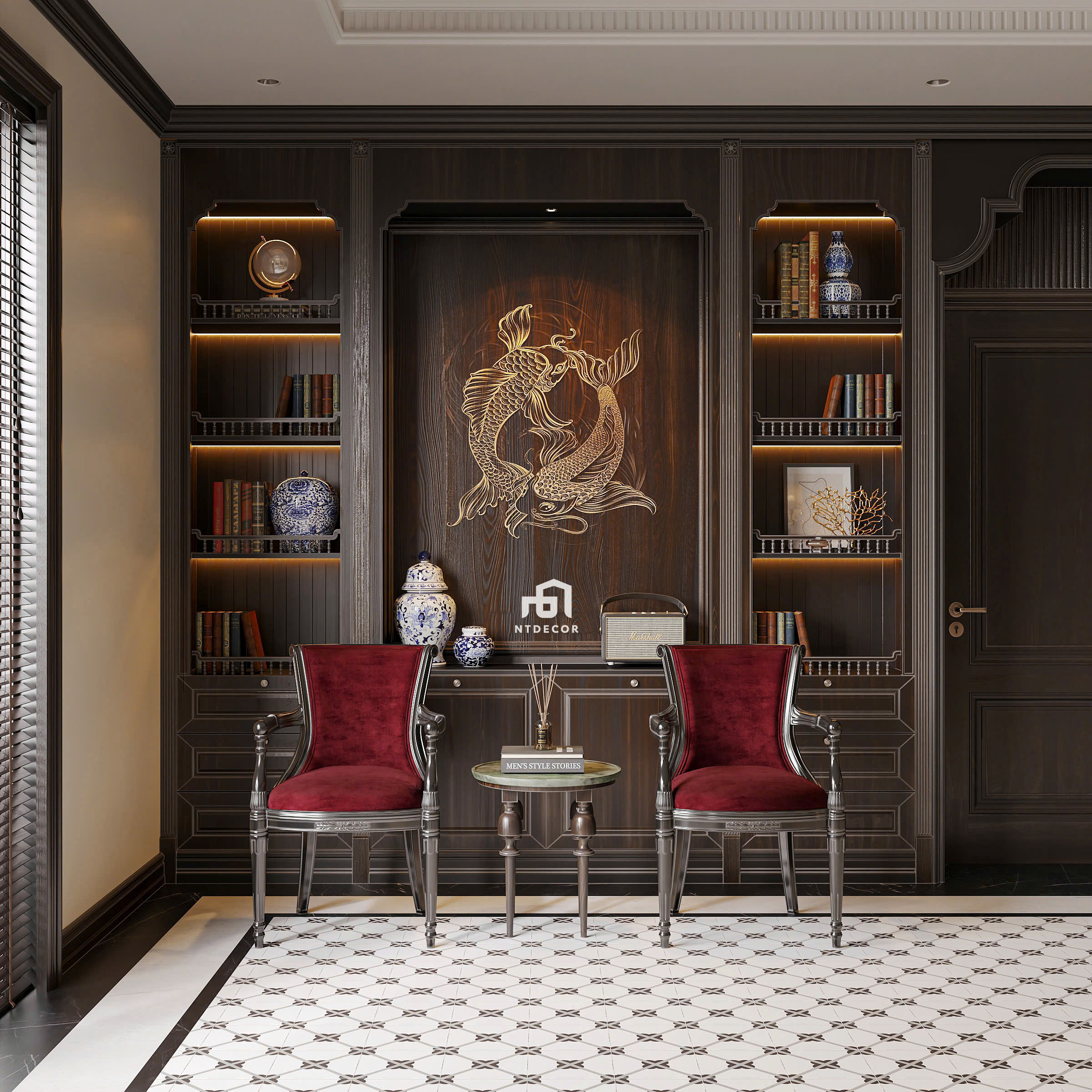 Living Room 3D Design of Interior Design Indochine Style | NTDecor