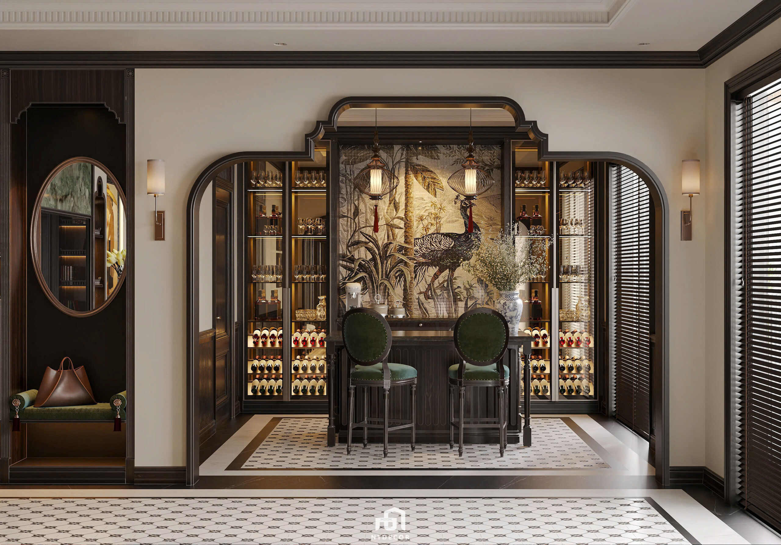 3D Design of Interior Design Indochine Style | NTDecor